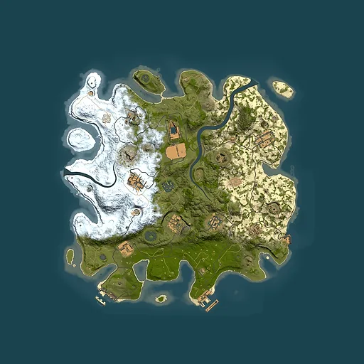 Rust map seed 1360551616, 3500x3500m top-down preview