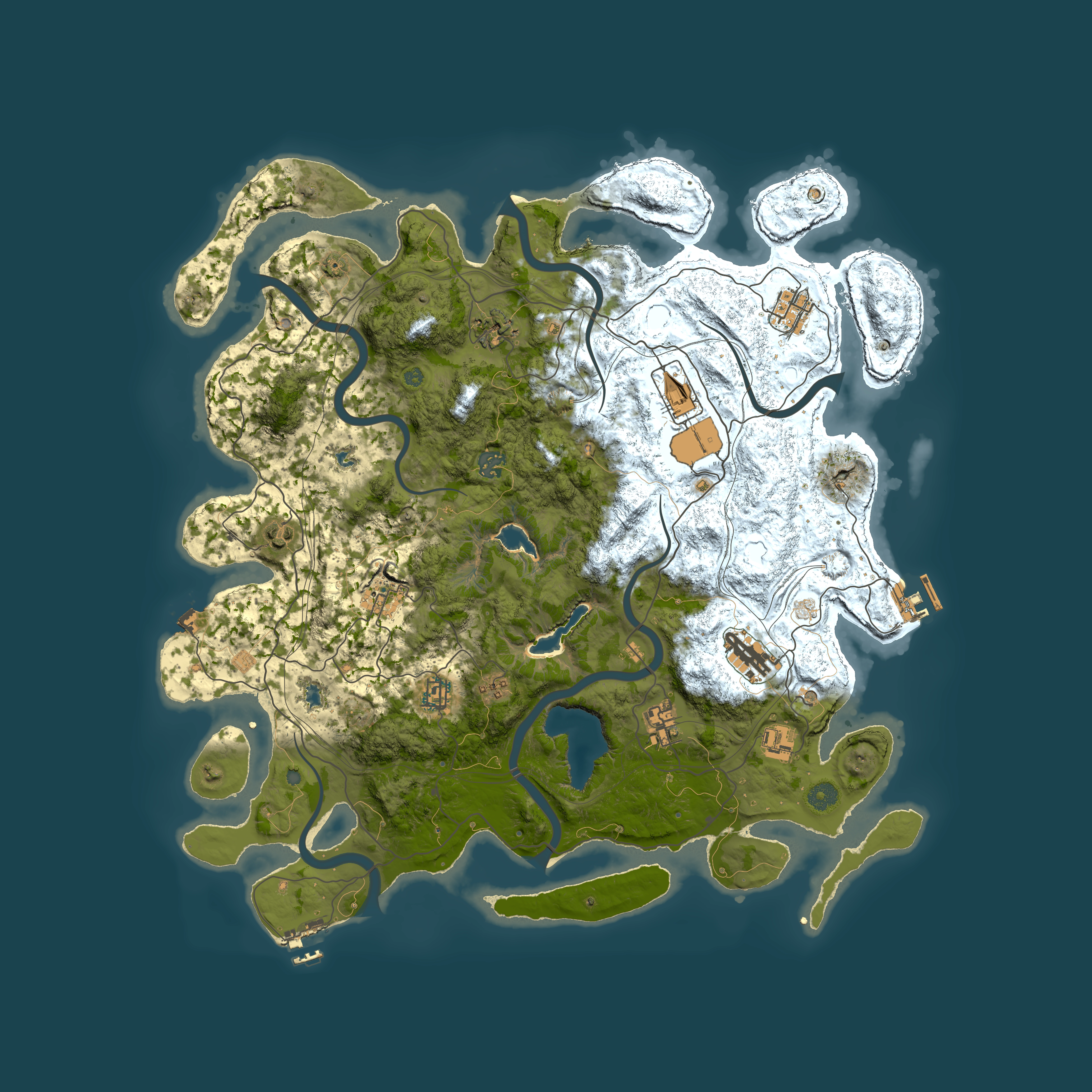 Full top-down render of Rust map seed 1705268383, 4500x4500m
