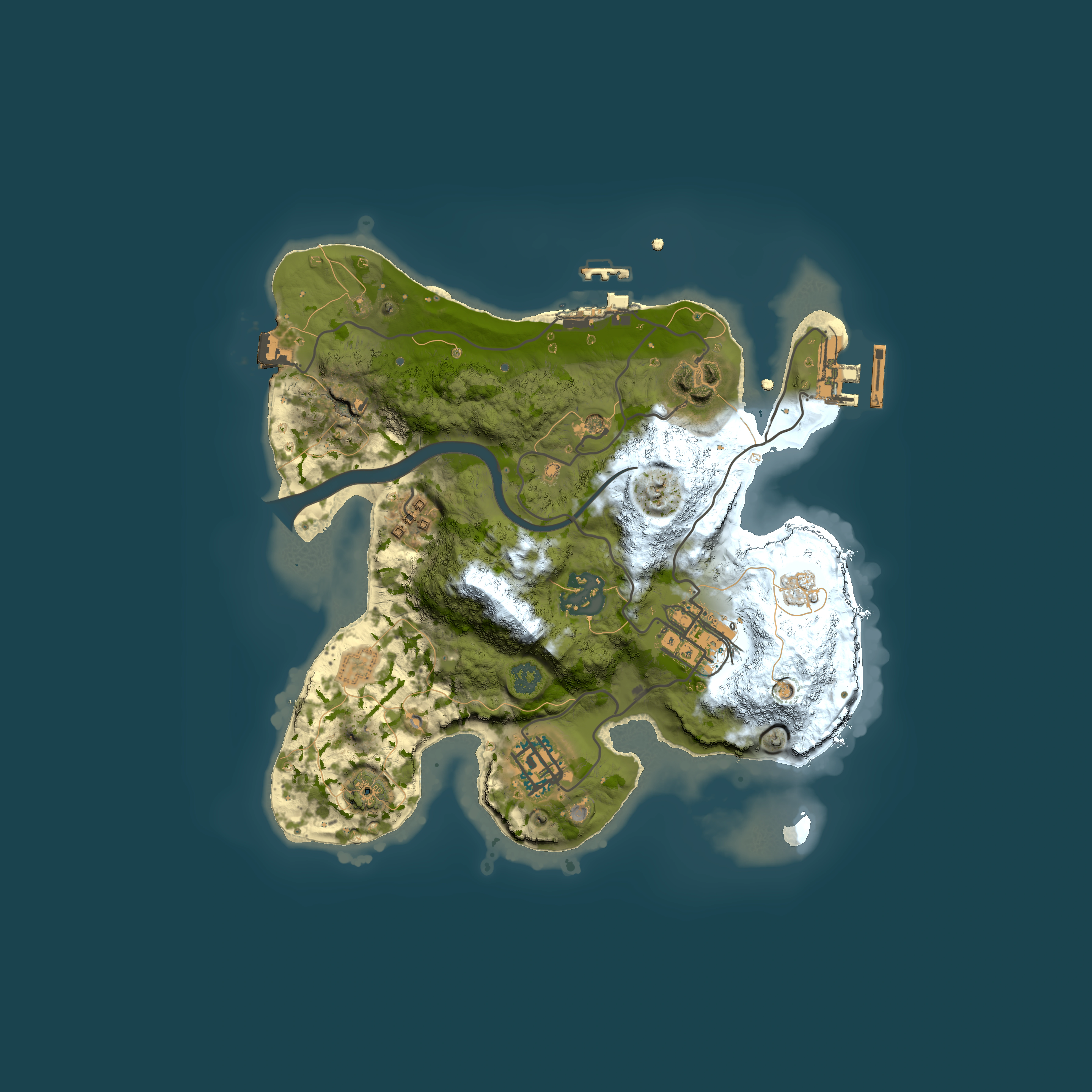 Full top-down render of Rust map seed 854898713, 2500x2500m
