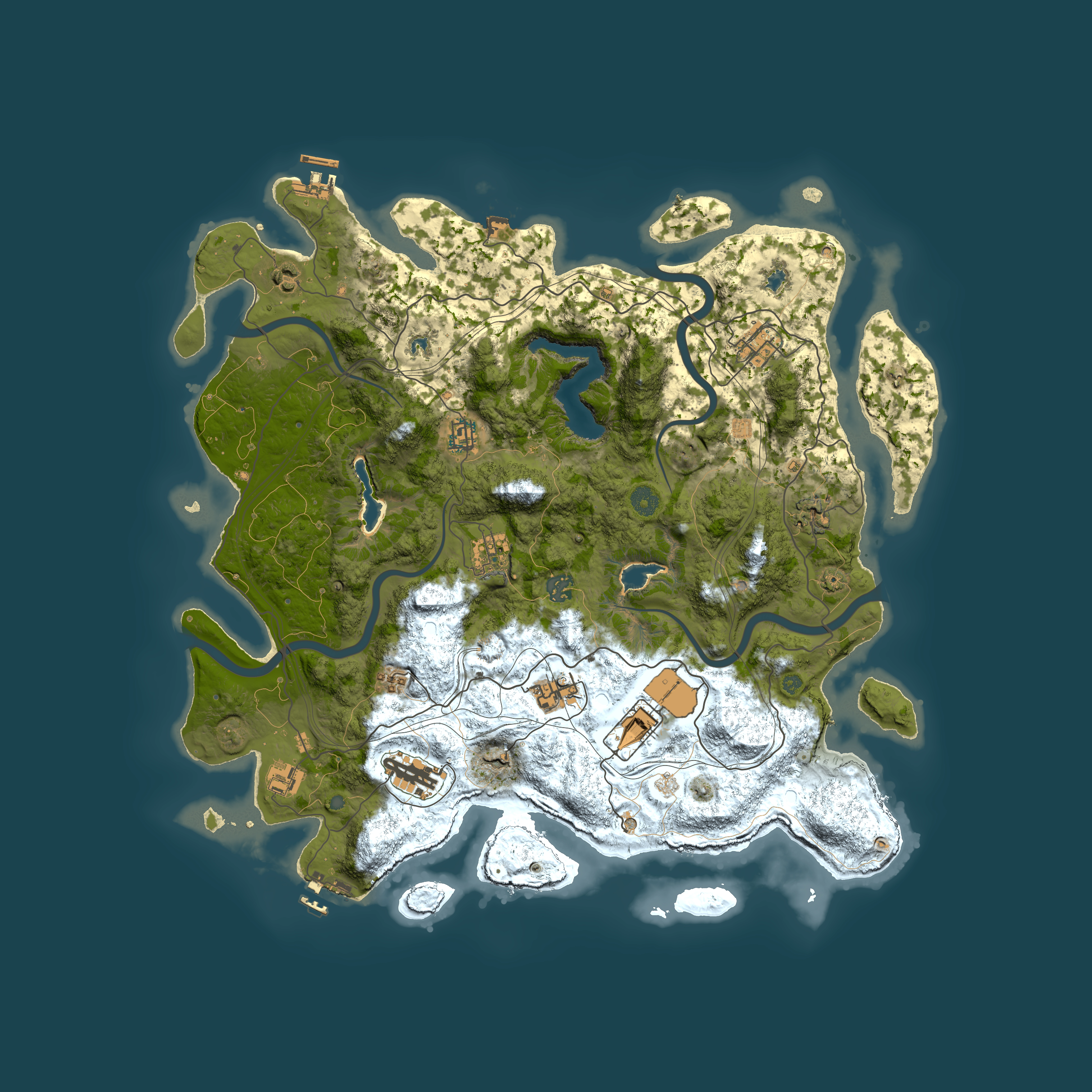 Full top-down render of Rust map seed 1313865967, 4500x4500m