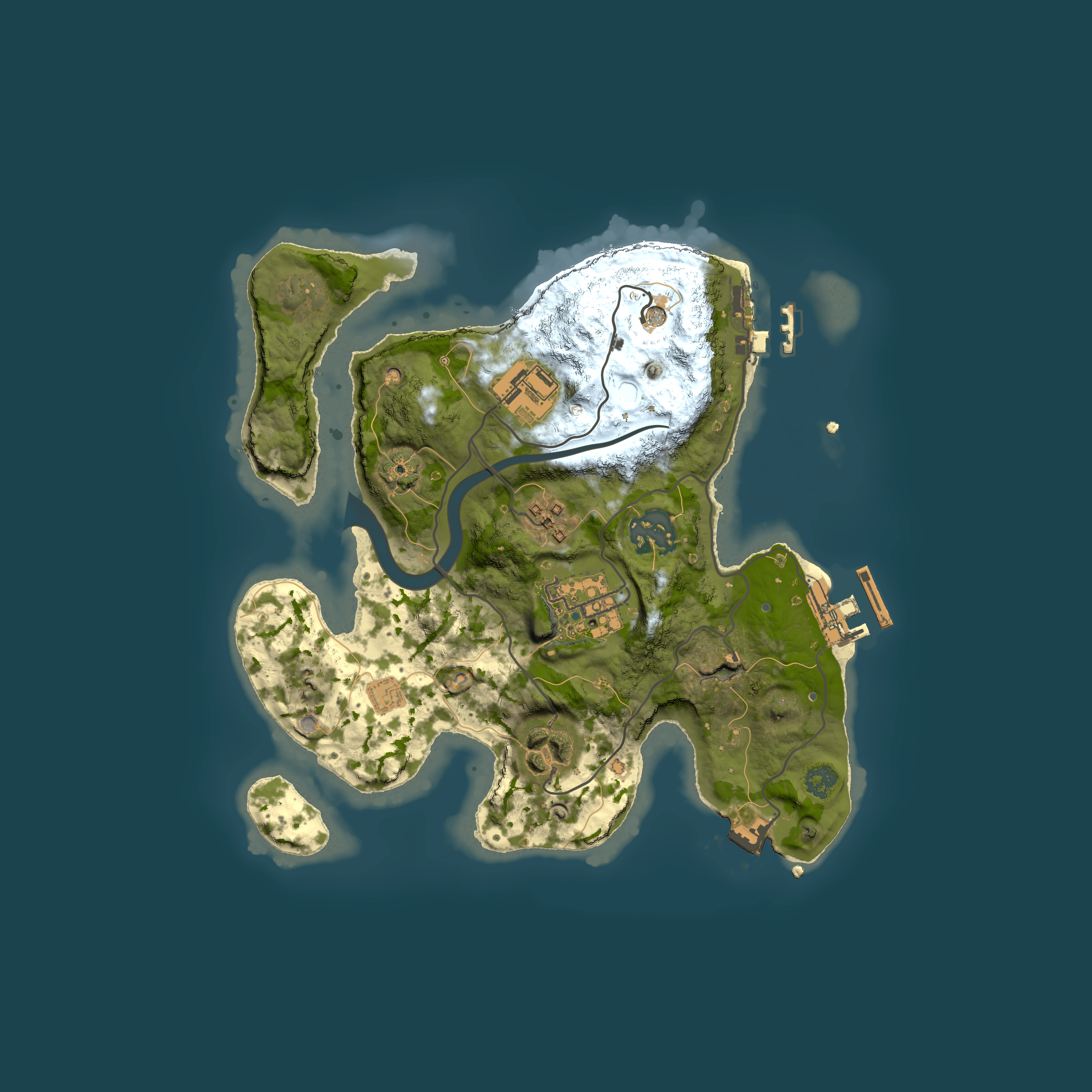 Full top-down render of Rust map seed 1057317901, 2500x2500m