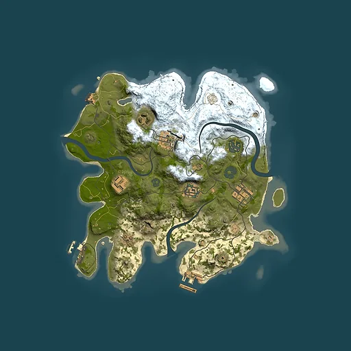 Rust map seed 663288909, 3000x3000m top-down preview