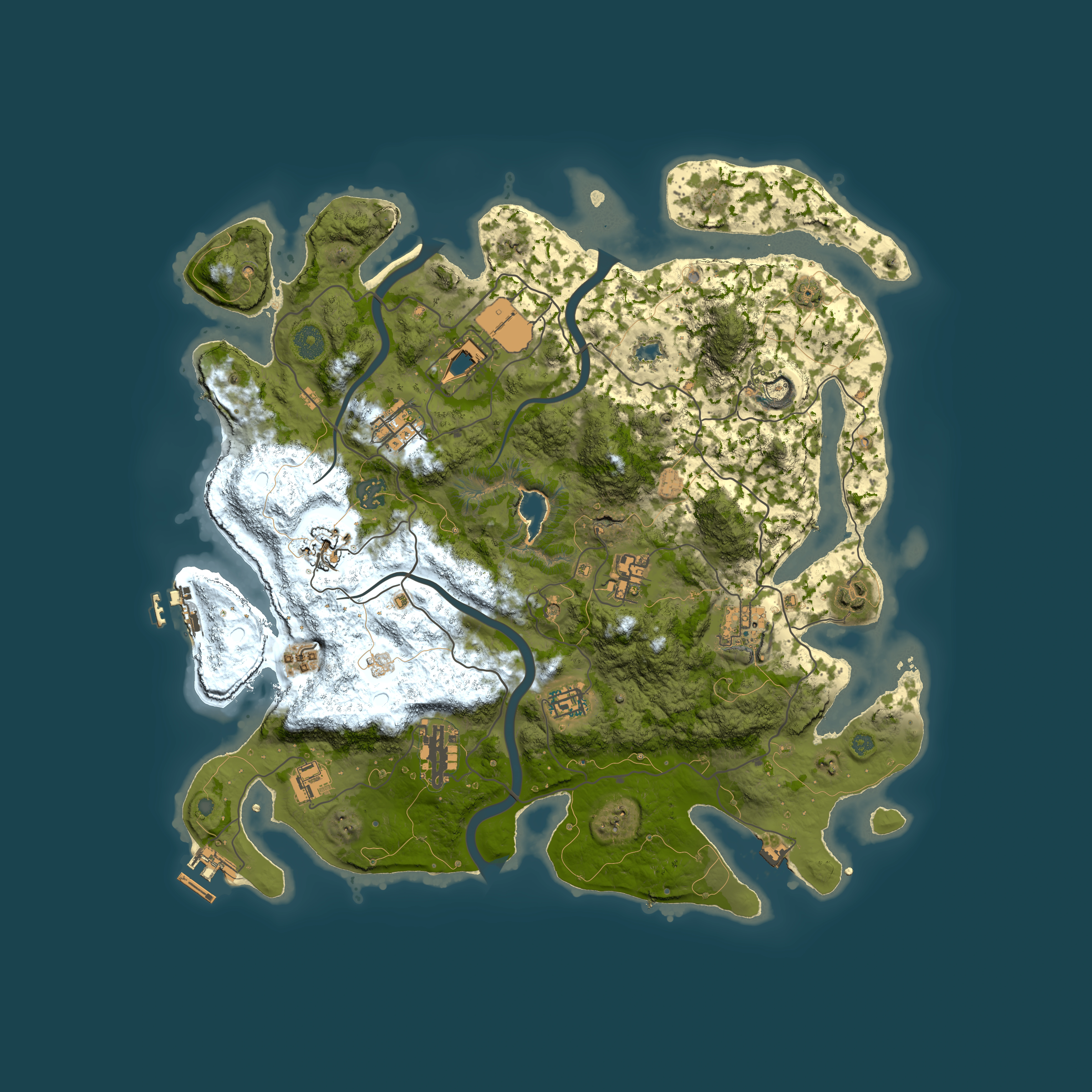 Full top-down render of Rust map seed 836264281, 4000x4000m