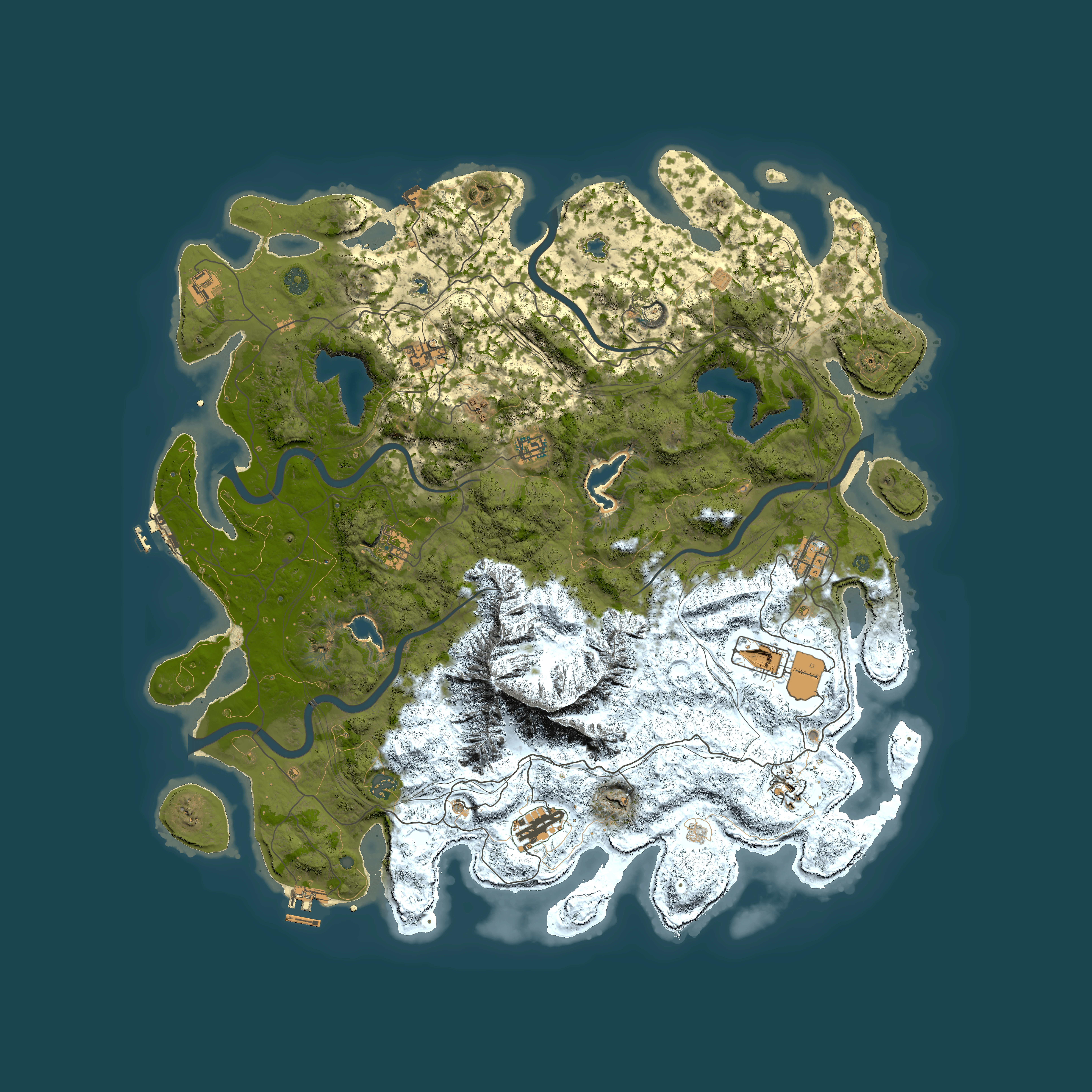 Full top-down render of Rust map seed 1527397201, 5000x5000m