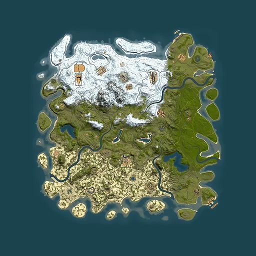Rust map seed 1977886895, 5000x5000m top-down preview