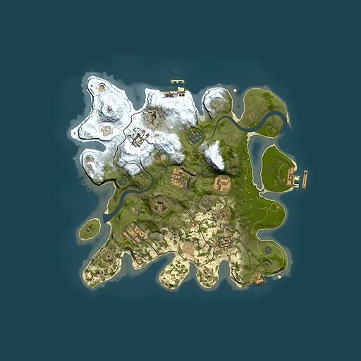 Rust map seed 2001564542, 3000x3000m top-down preview