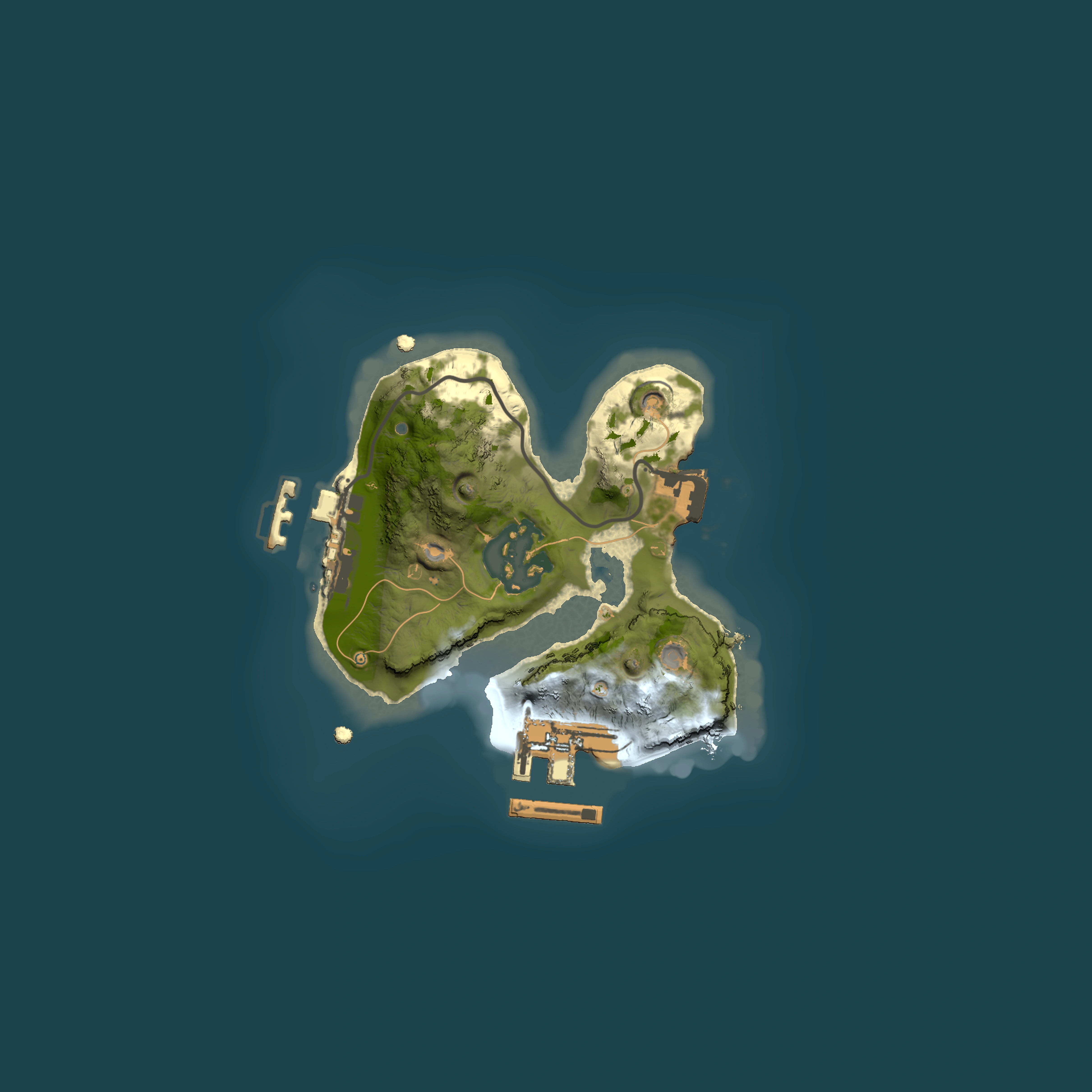 Full top-down render of Rust map seed 1455275233, 1500x1500m