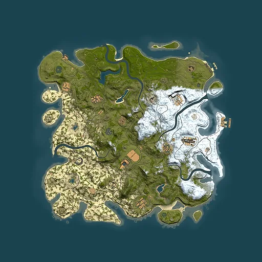 Rust map seed 363421425, 4500x4500m top-down preview