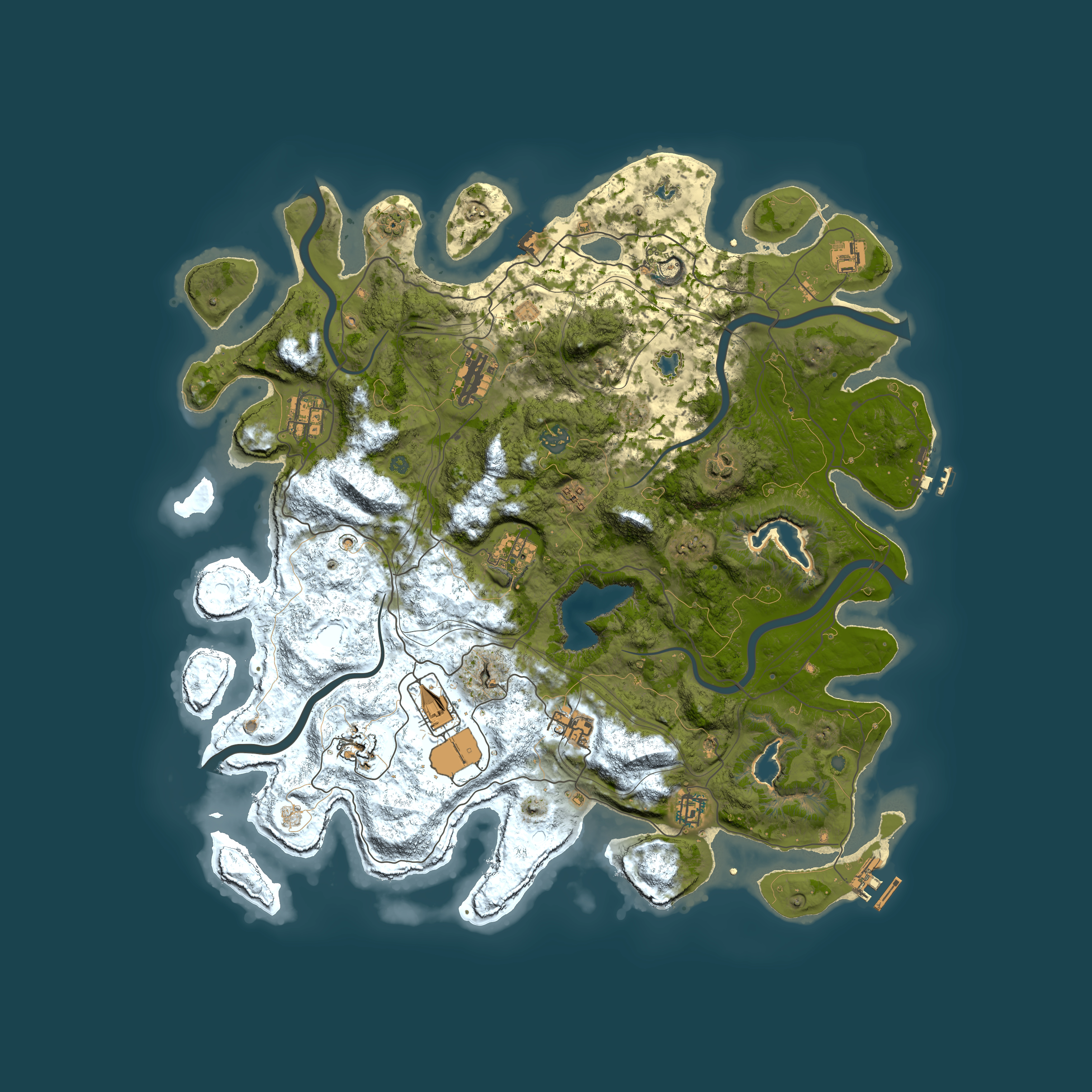 Full top-down render of Rust map seed 500254667, 4500x4500m