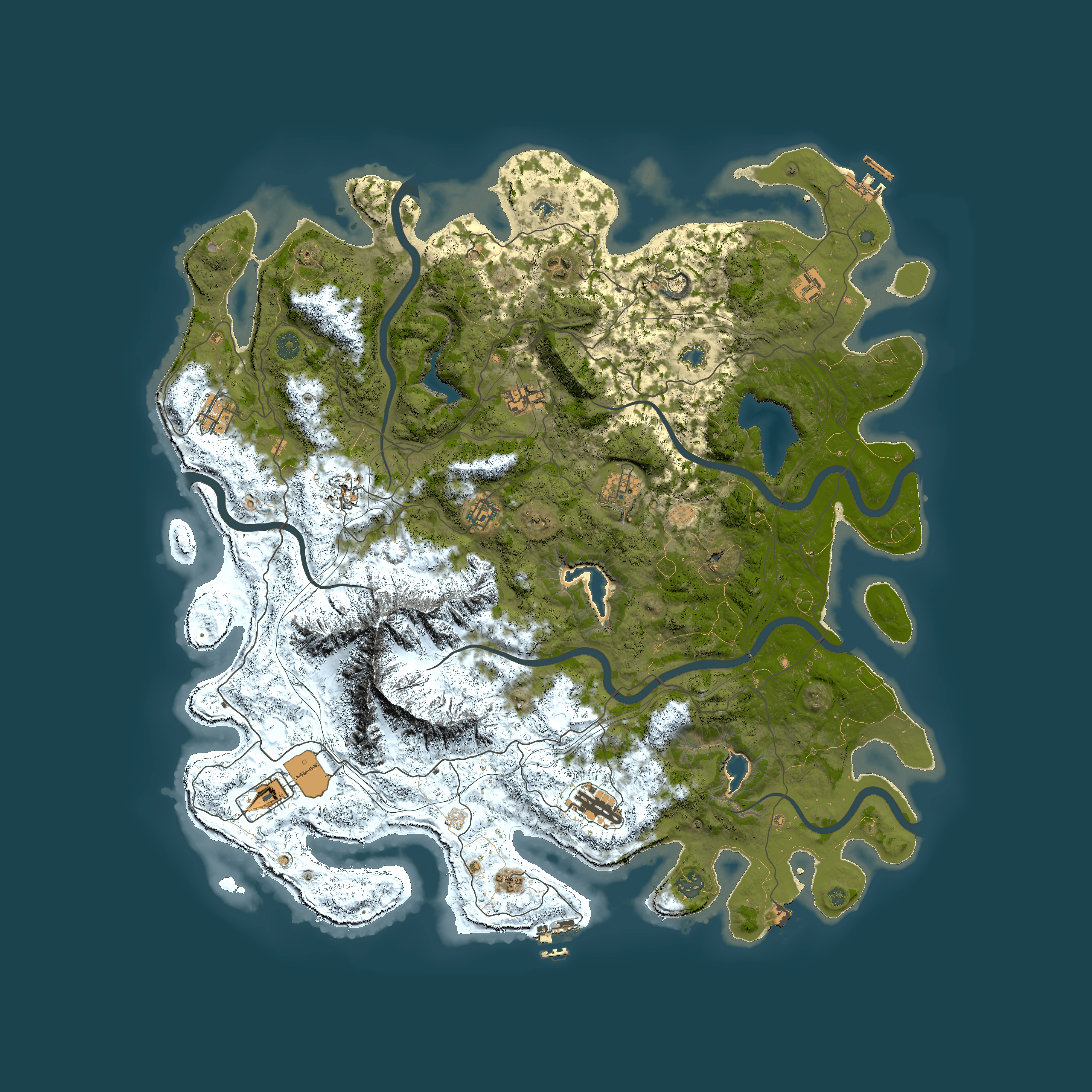 Full top-down render of Rust map seed 1417093316, 5000x5000m