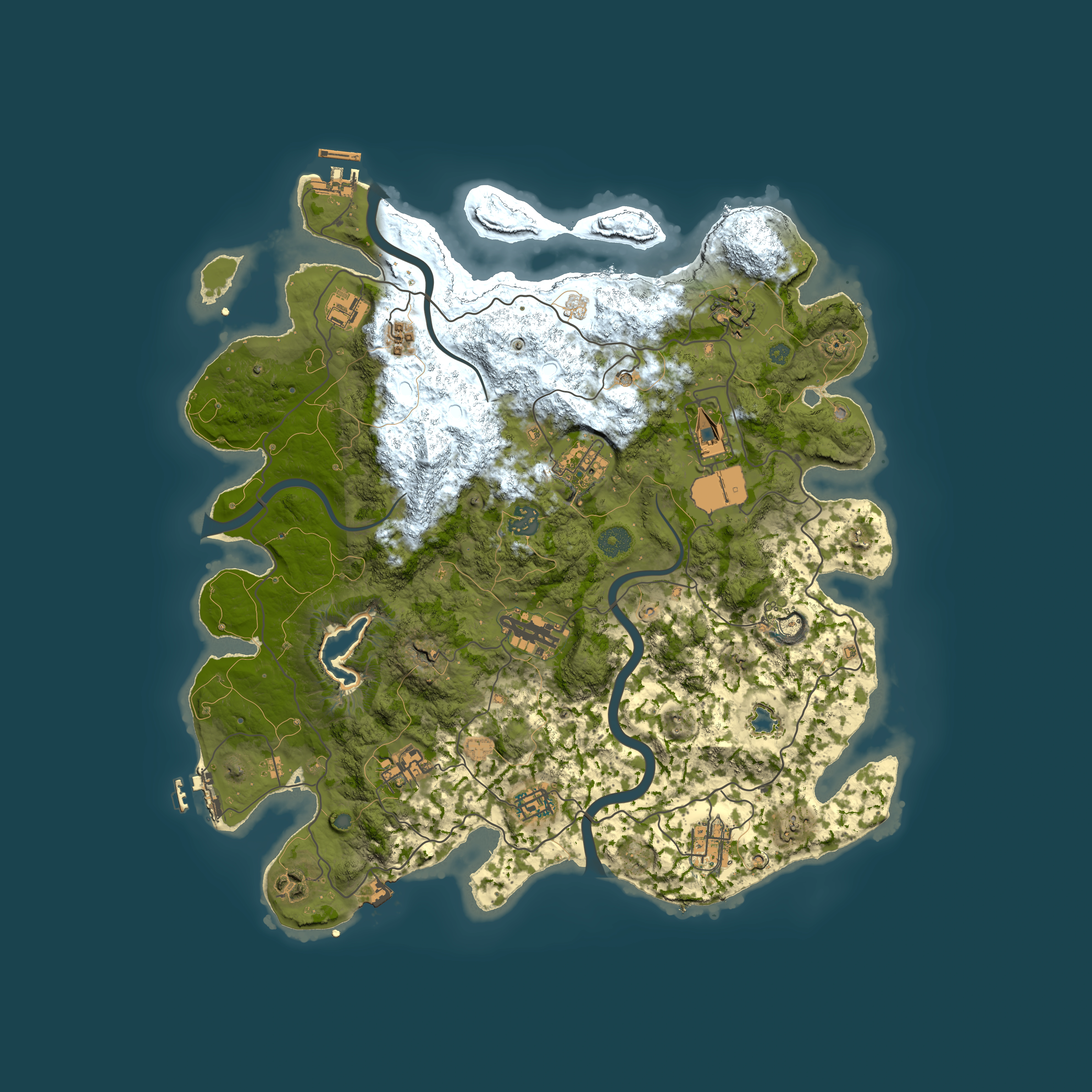 Full top-down render of Rust map seed 832041589, 4000x4000m