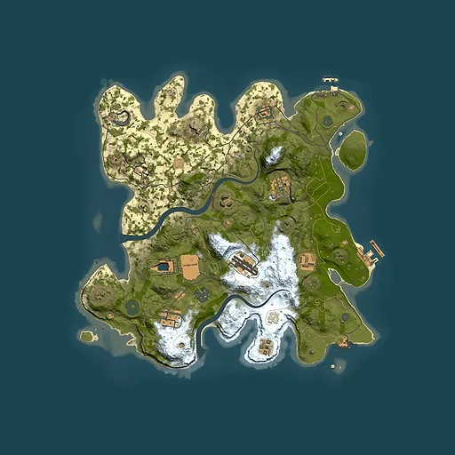 Rust map seed 500372469, 3500x3500m top-down preview