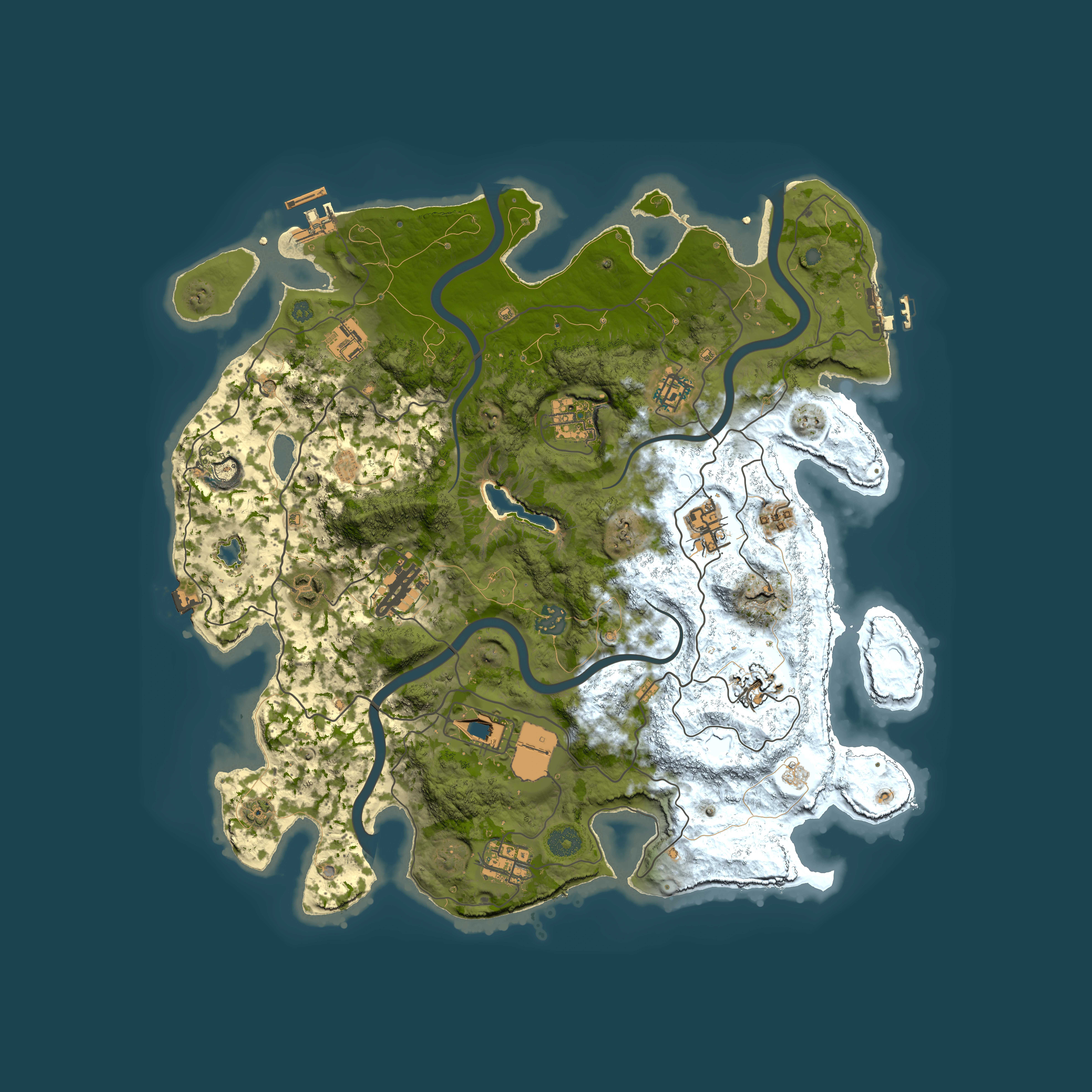 Full top-down render of Rust map seed 390913258, 4000x4000m
