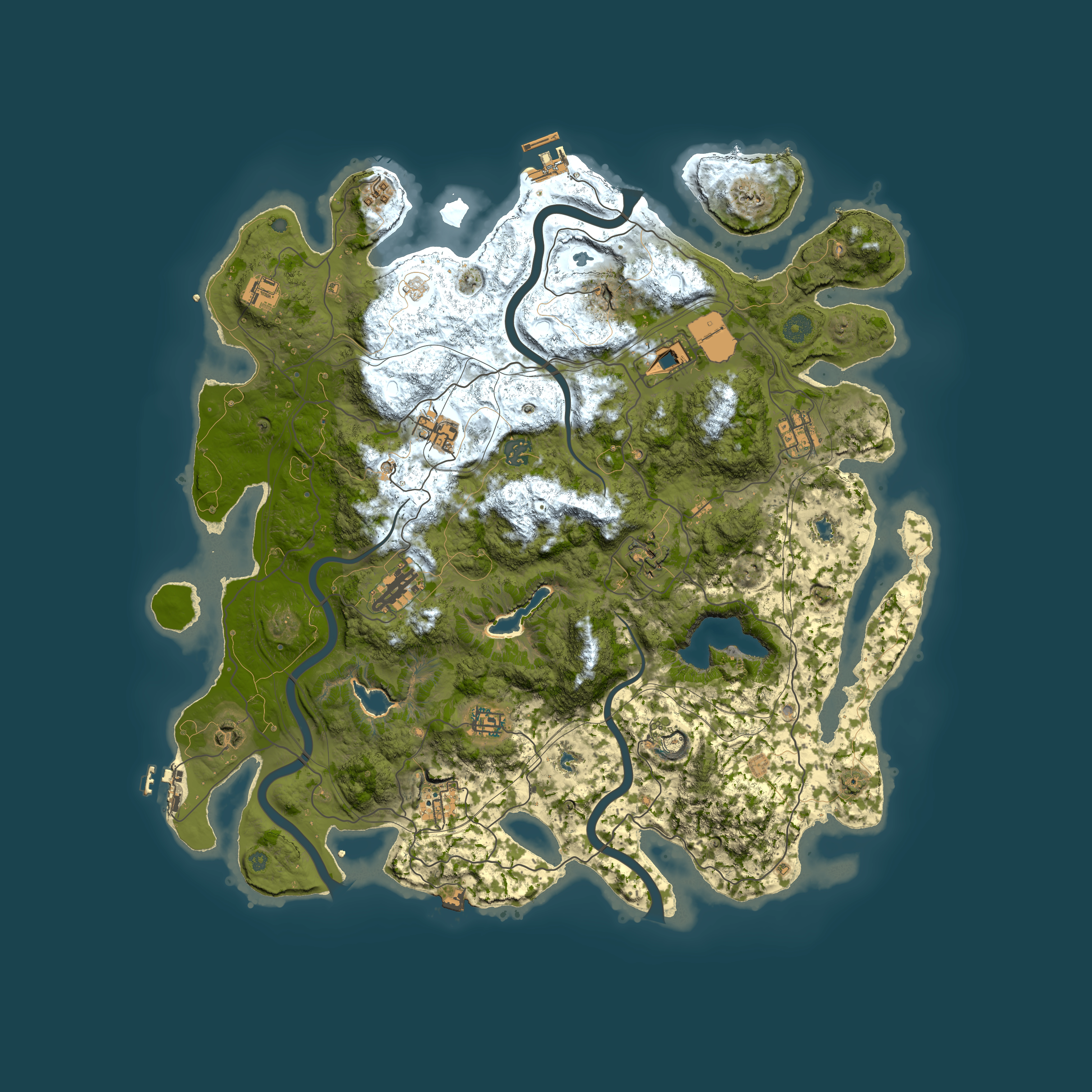 Full top-down render of Rust map seed 1085134569, 4500x4500m