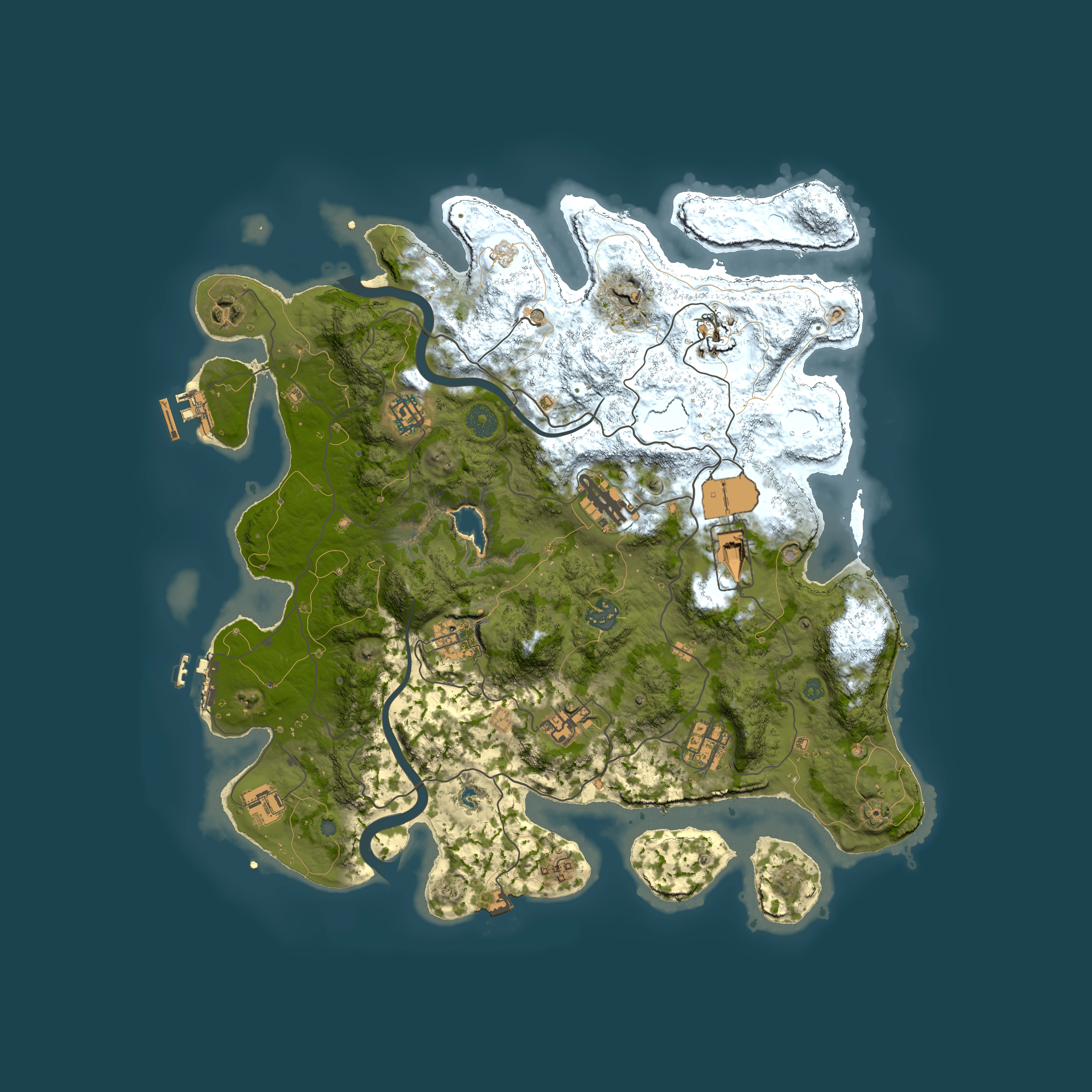 Full top-down render of Rust map seed 1271837096, 4000x4000m