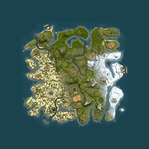 Rust map seed 513599914, 3650x3650m top-down preview