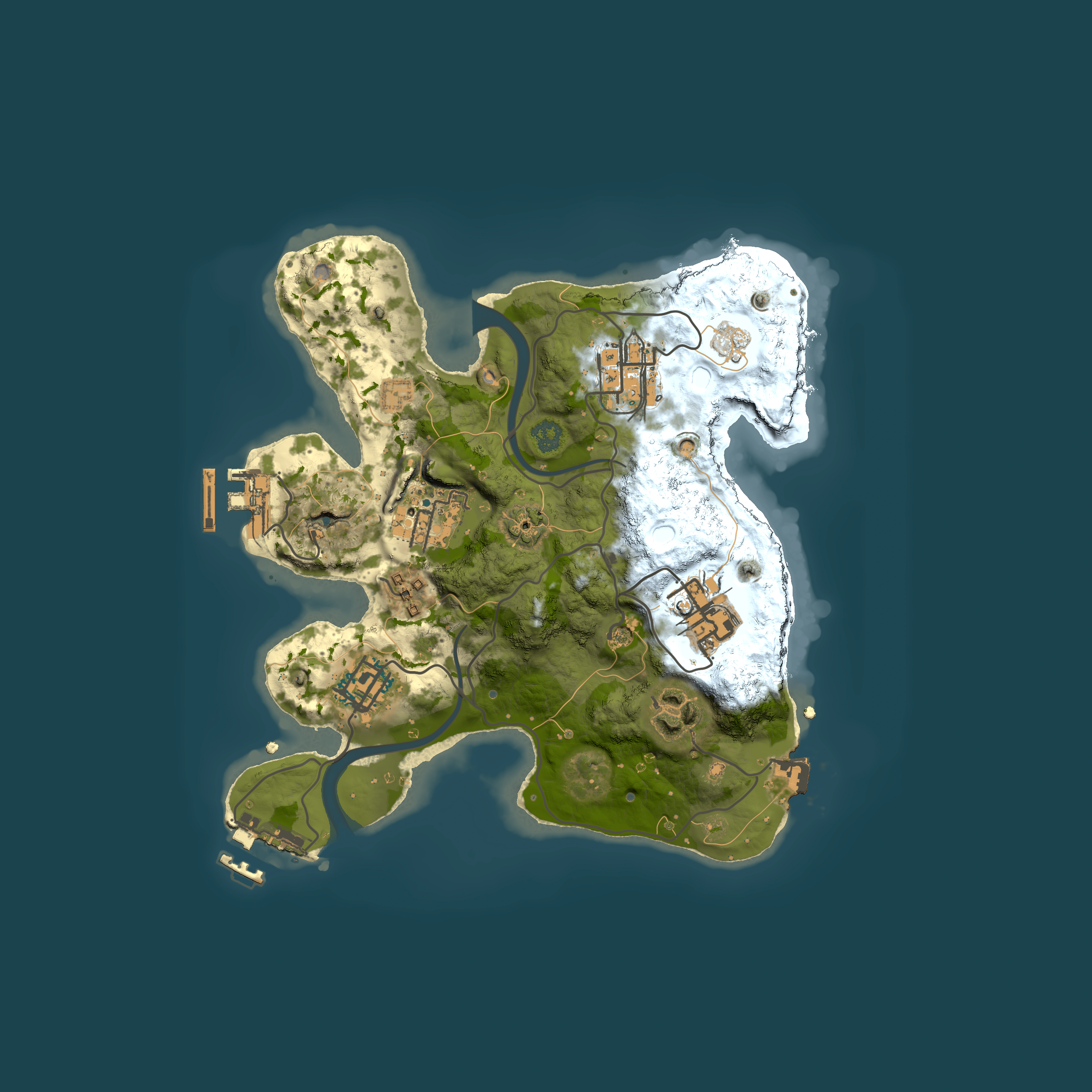 Full top-down render of Rust map seed 37032966, 2500x2500m