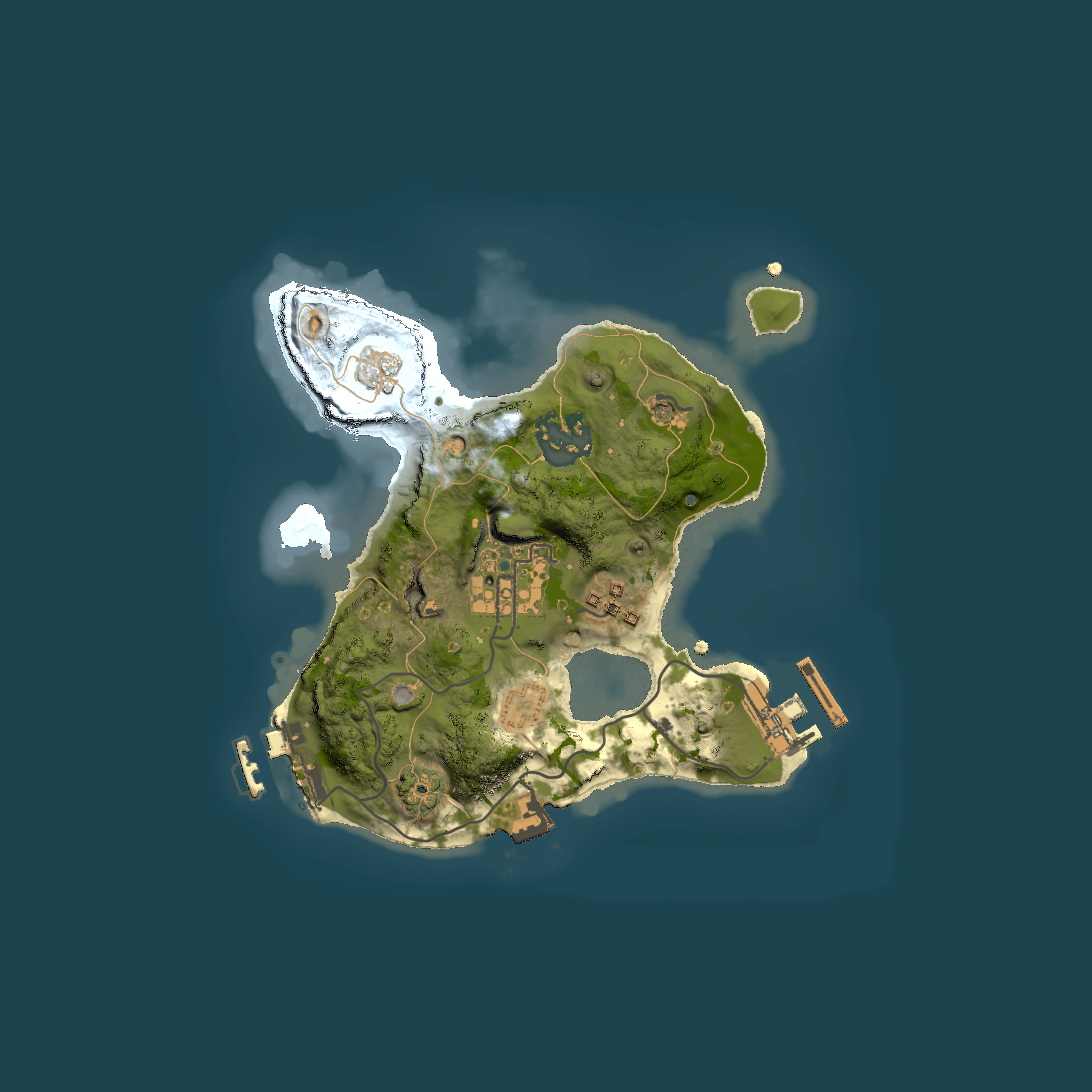 Full top-down render of Rust map seed 1228830122, 2000x2000m