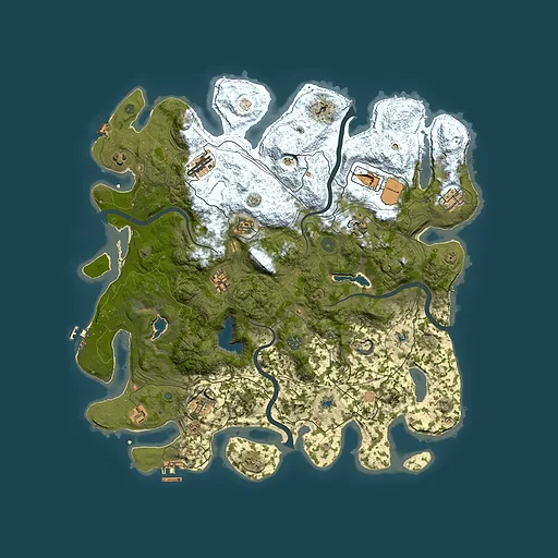 Rust map seed 205837327, 4500x4500m top-down preview
