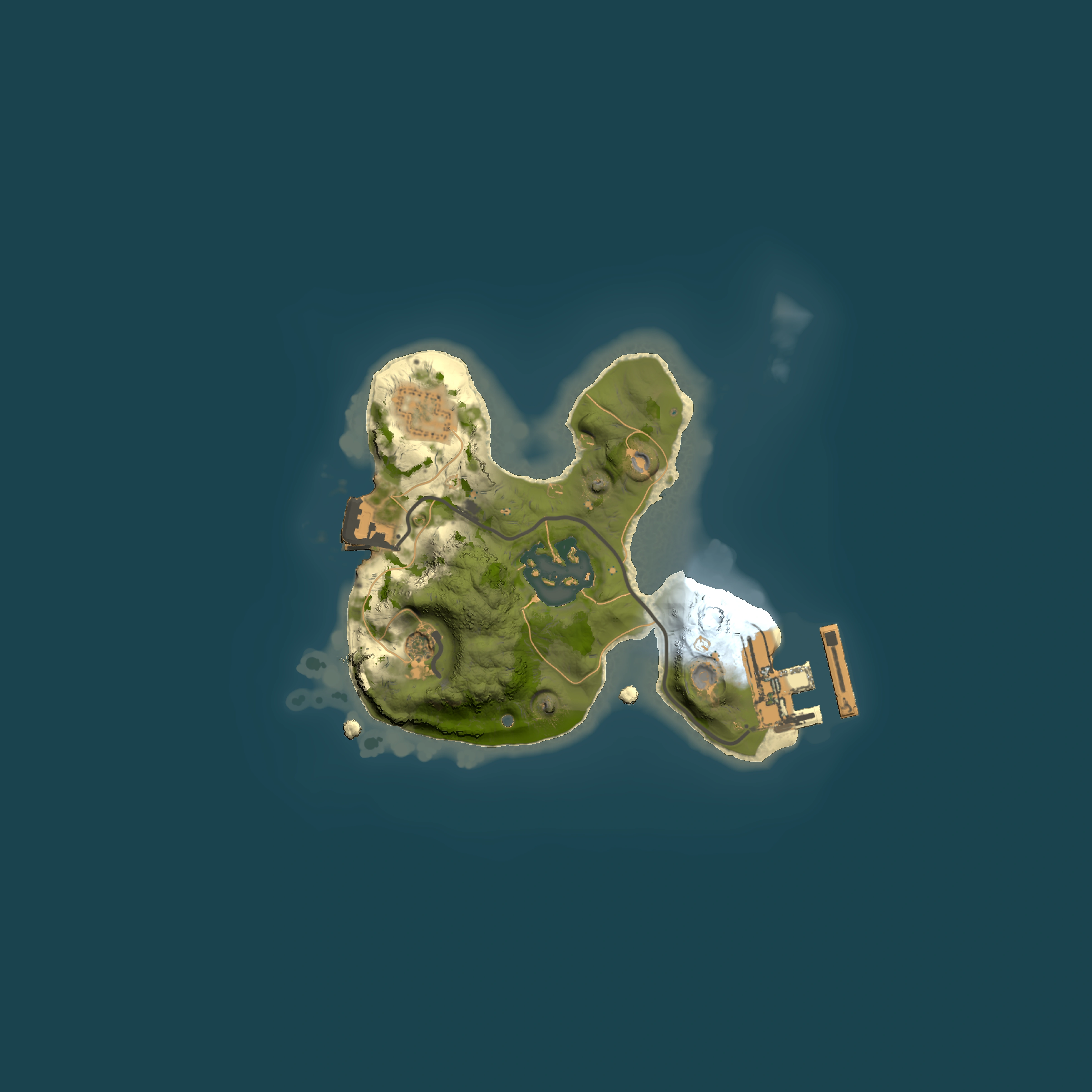Full top-down render of Rust map seed 833546409, 1500x1500m