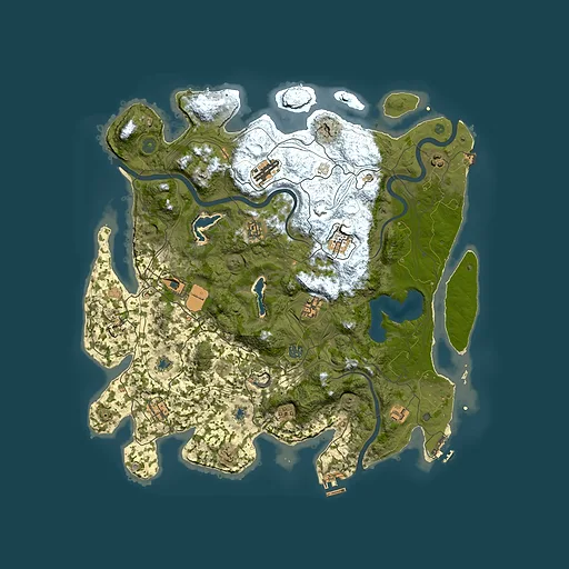 Rust map seed 203893589, 4500x4500m top-down preview