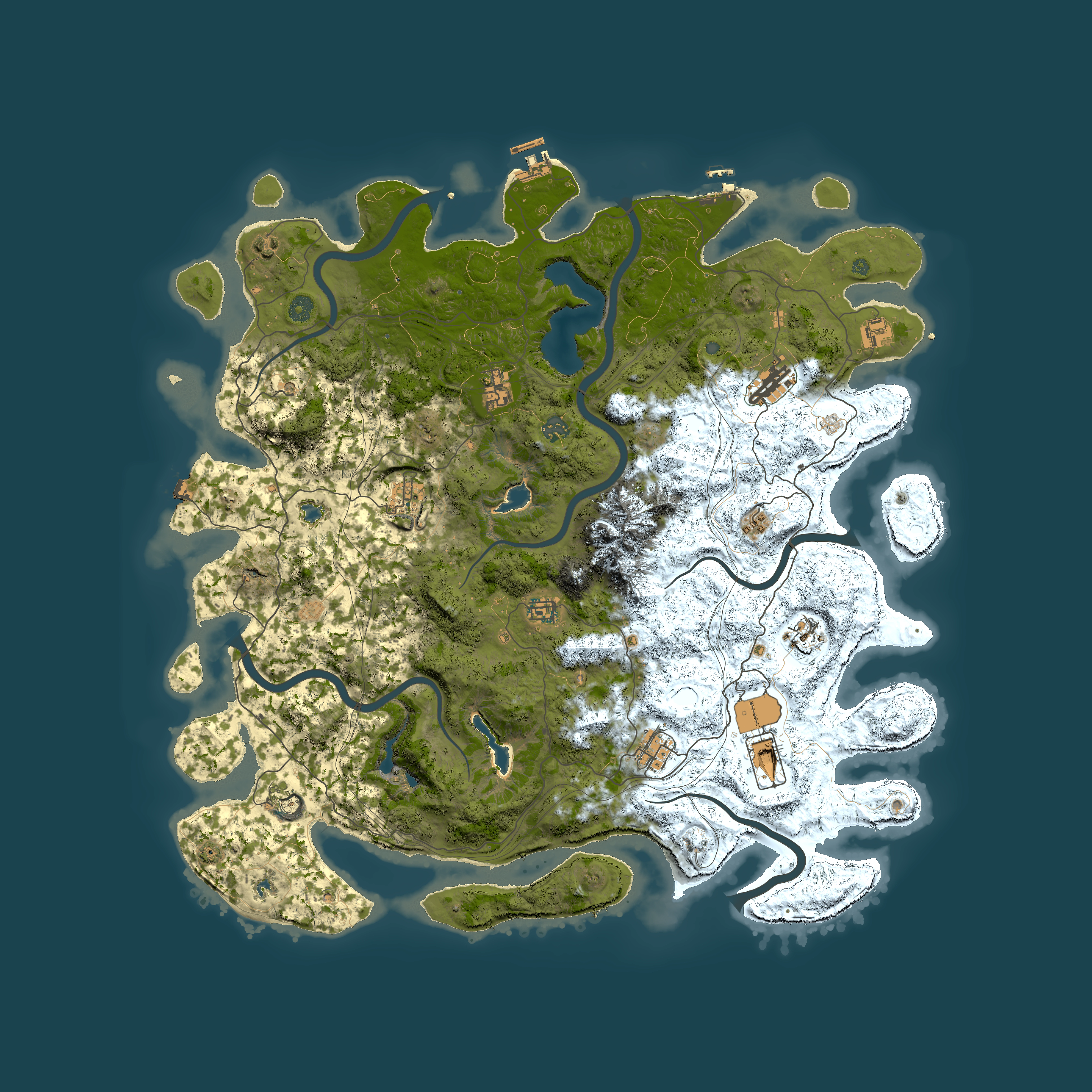 Full top-down render of Rust map seed 958783505, 5000x5000m