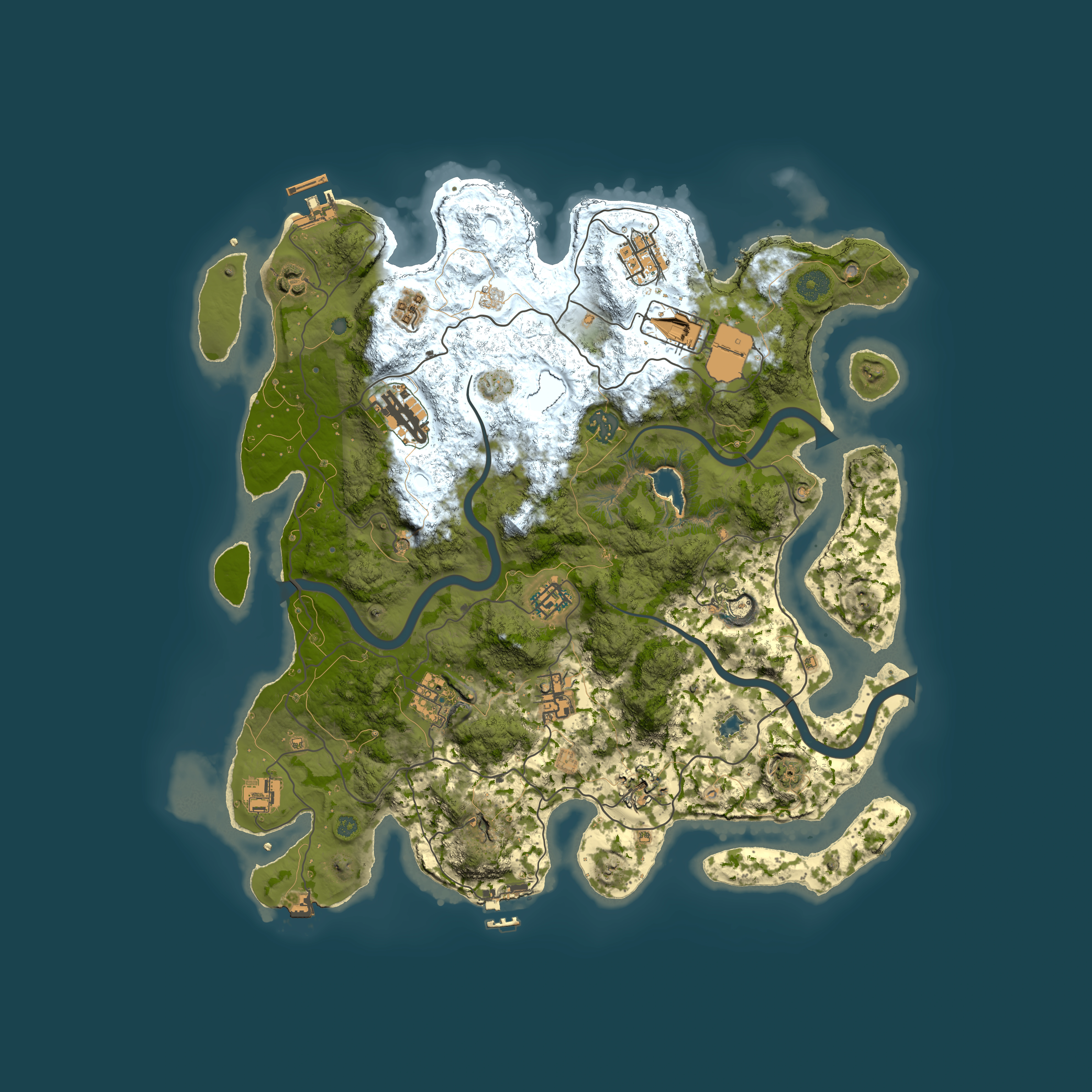 Full top-down render of Rust map seed 1596180181, 4000x4000m