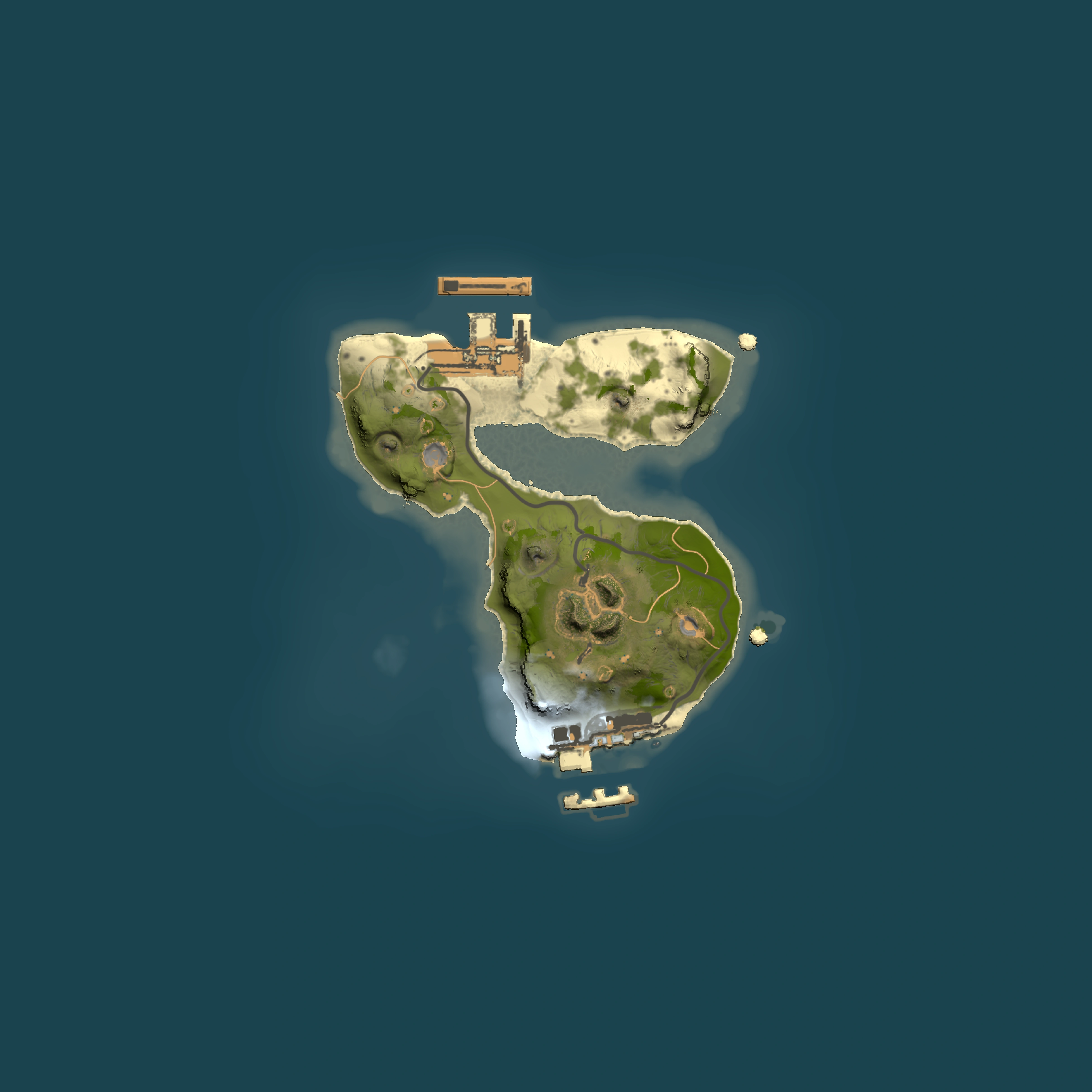 Full top-down render of Rust map seed 1251042846, 1500x1500m