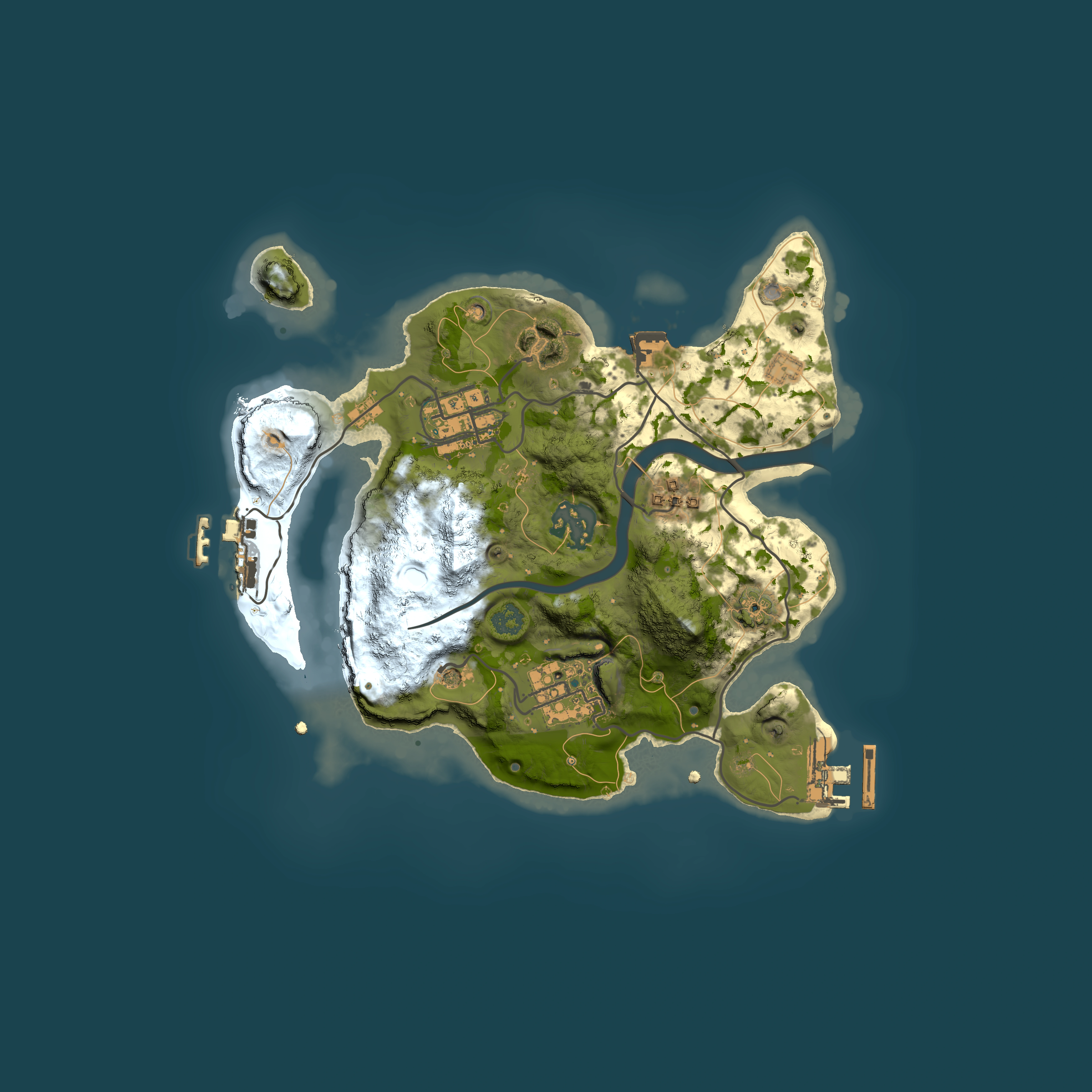 Full top-down render of Rust map seed 1860966163, 2500x2500m