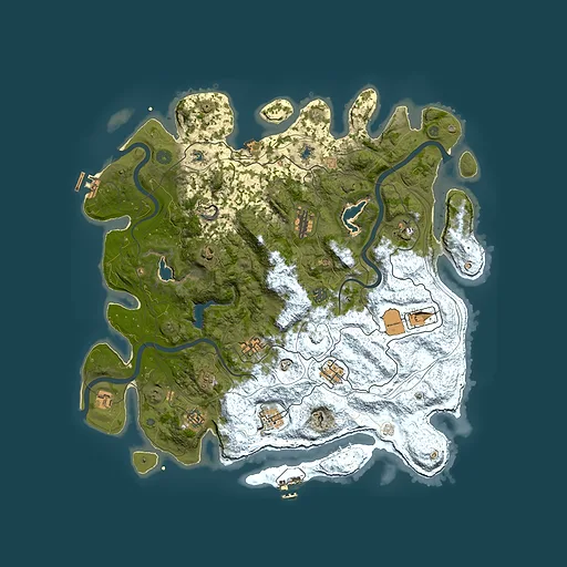 Rust map seed 1392859041, 4500x4500m top-down preview