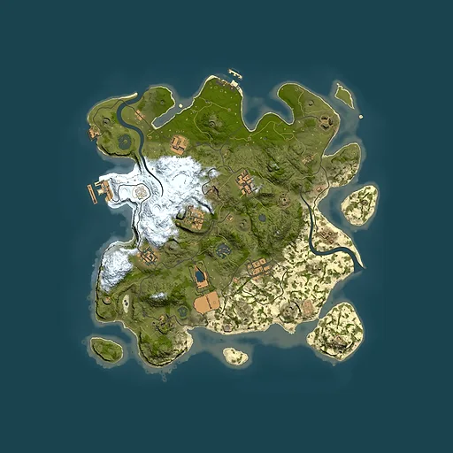 Rust map seed 426361640, 3500x3500m top-down preview