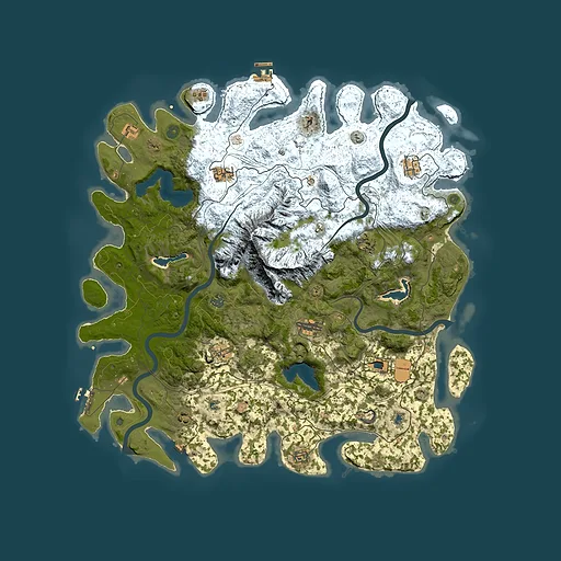 Rust map seed 1945843345, 5000x5000m top-down preview