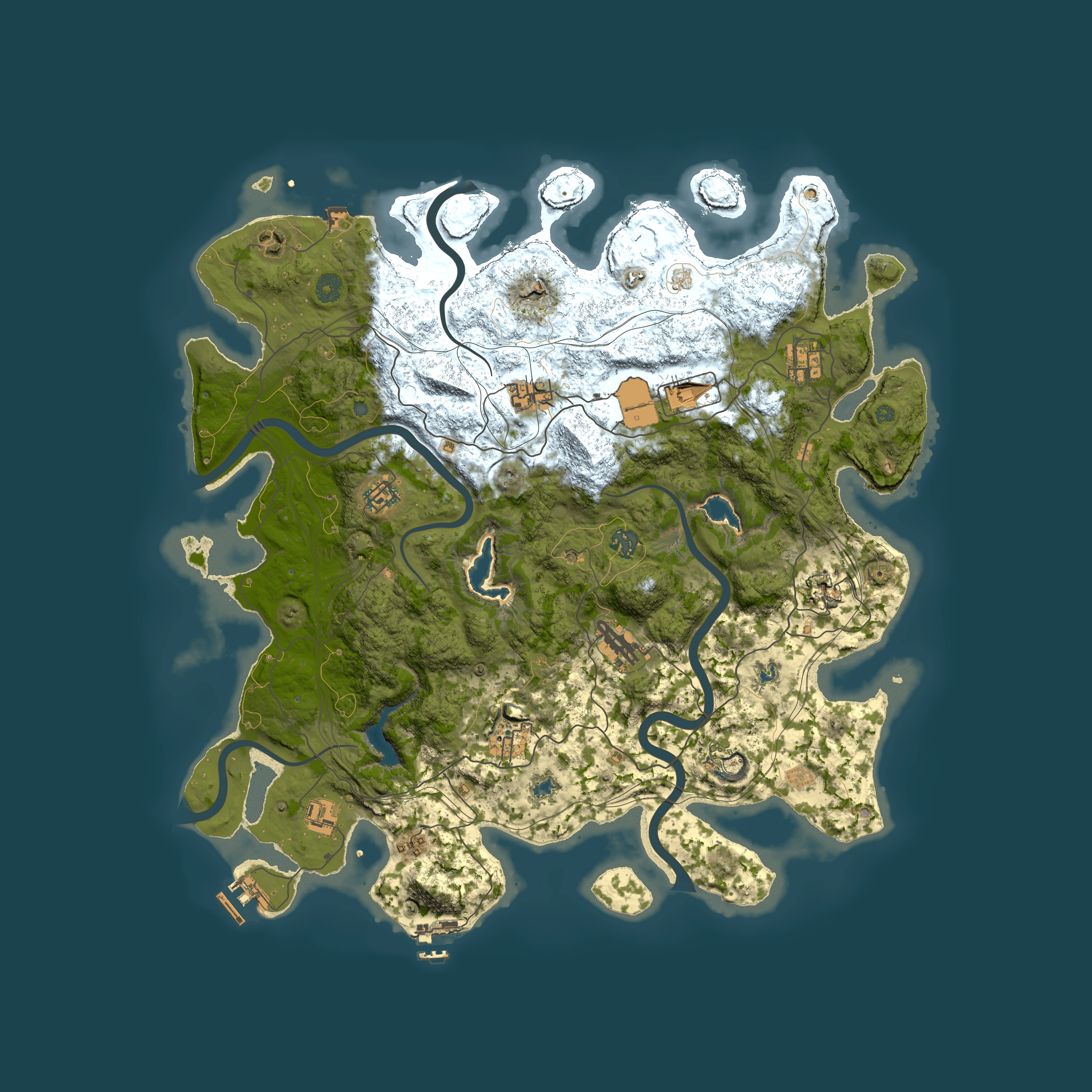 Full top-down render of Rust map seed 1290863365, 4500x4500m
