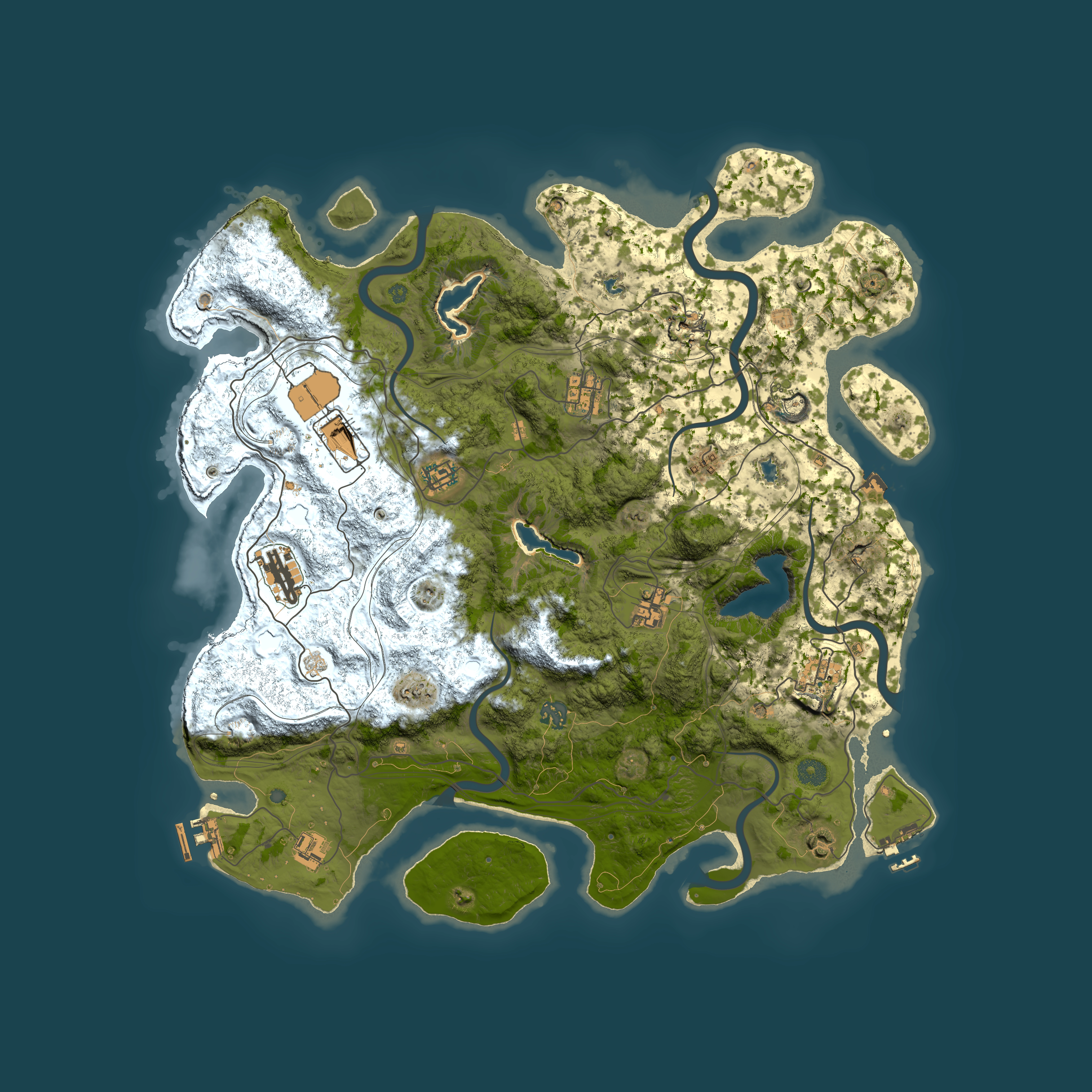 Full top-down render of Rust map seed 645790419, 4500x4500m