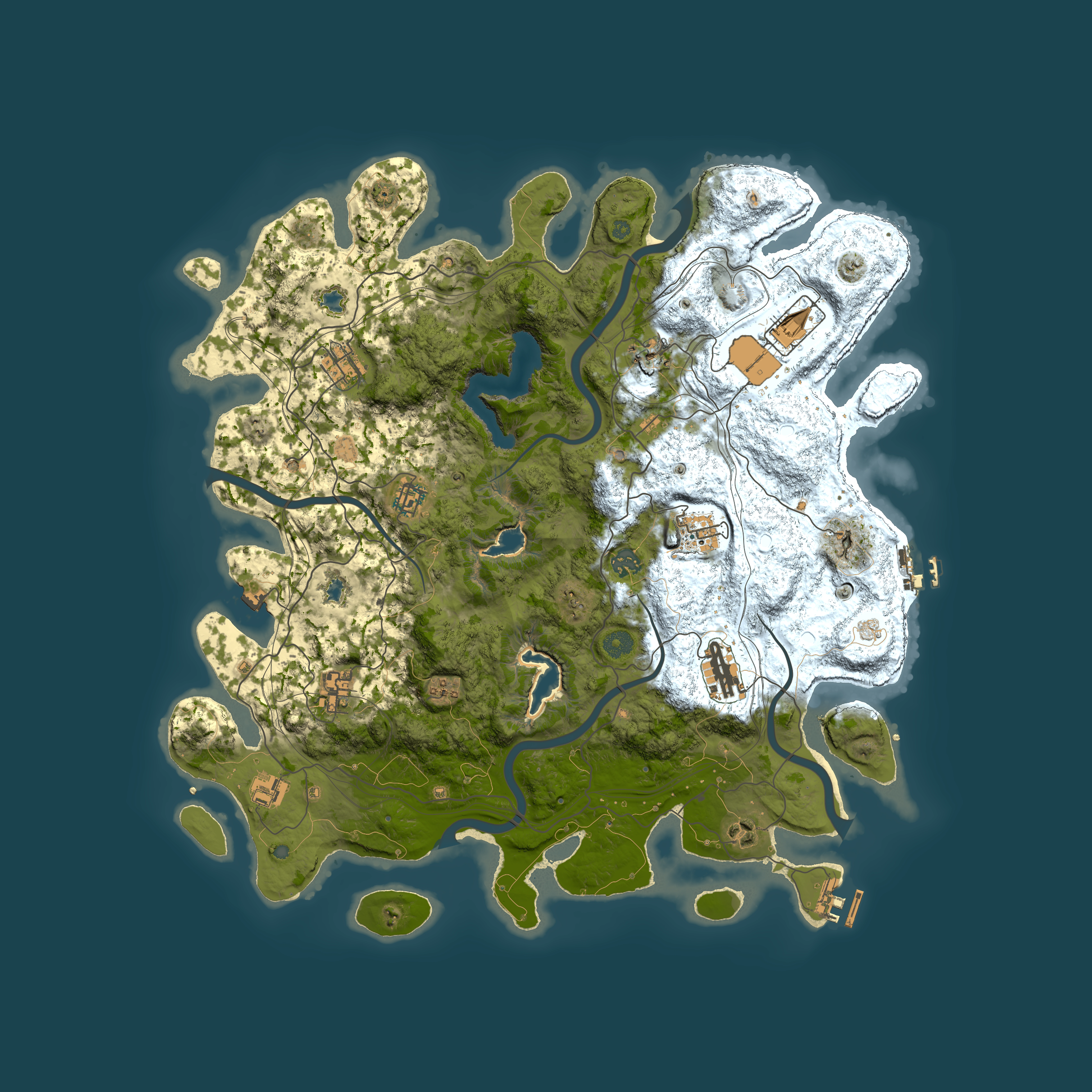 Full top-down render of Rust map seed 1301928930, 4500x4500m