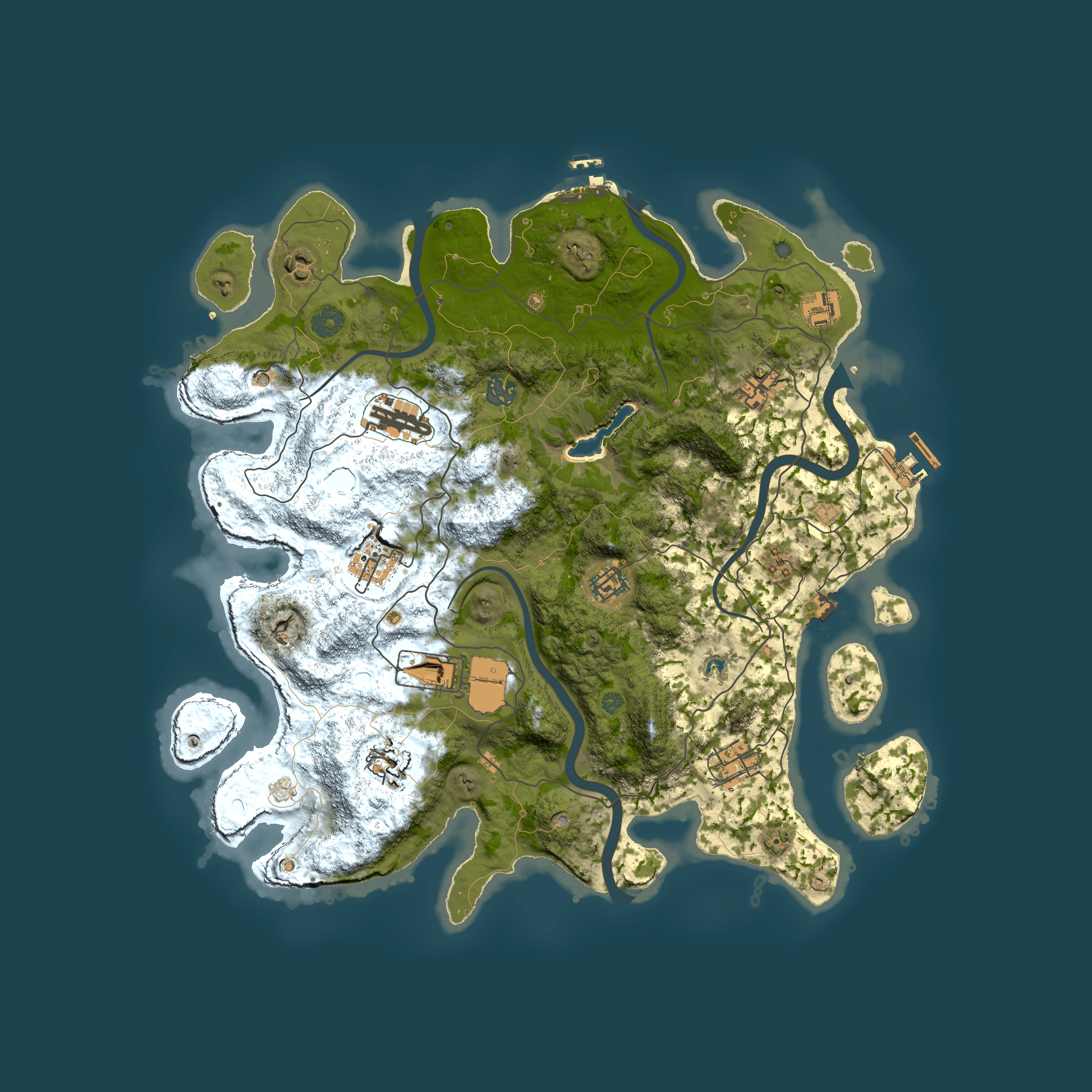 Full top-down render of Rust map seed 639074900, 4000x4000m