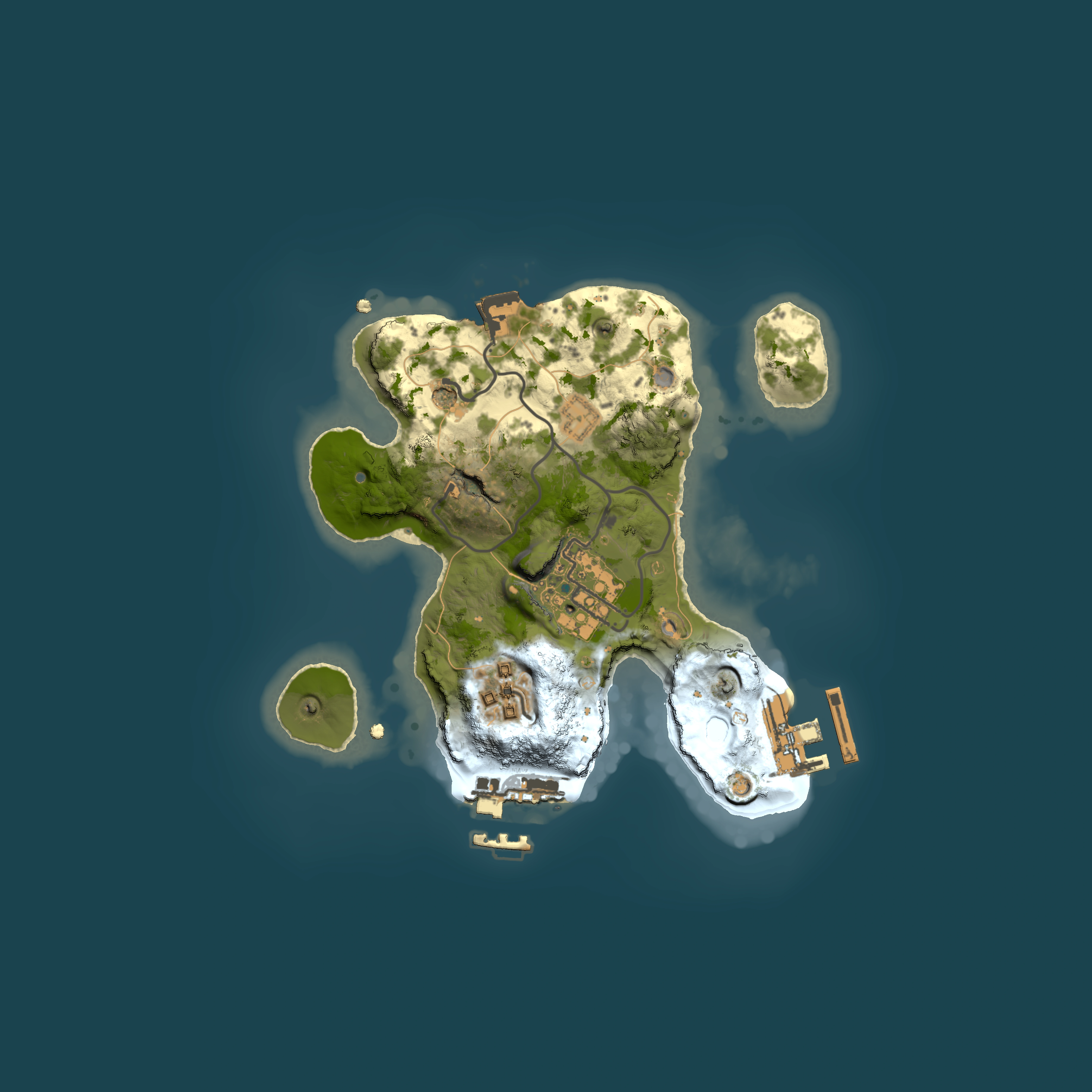 Full top-down render of Rust map seed 235683478, 2000x2000m