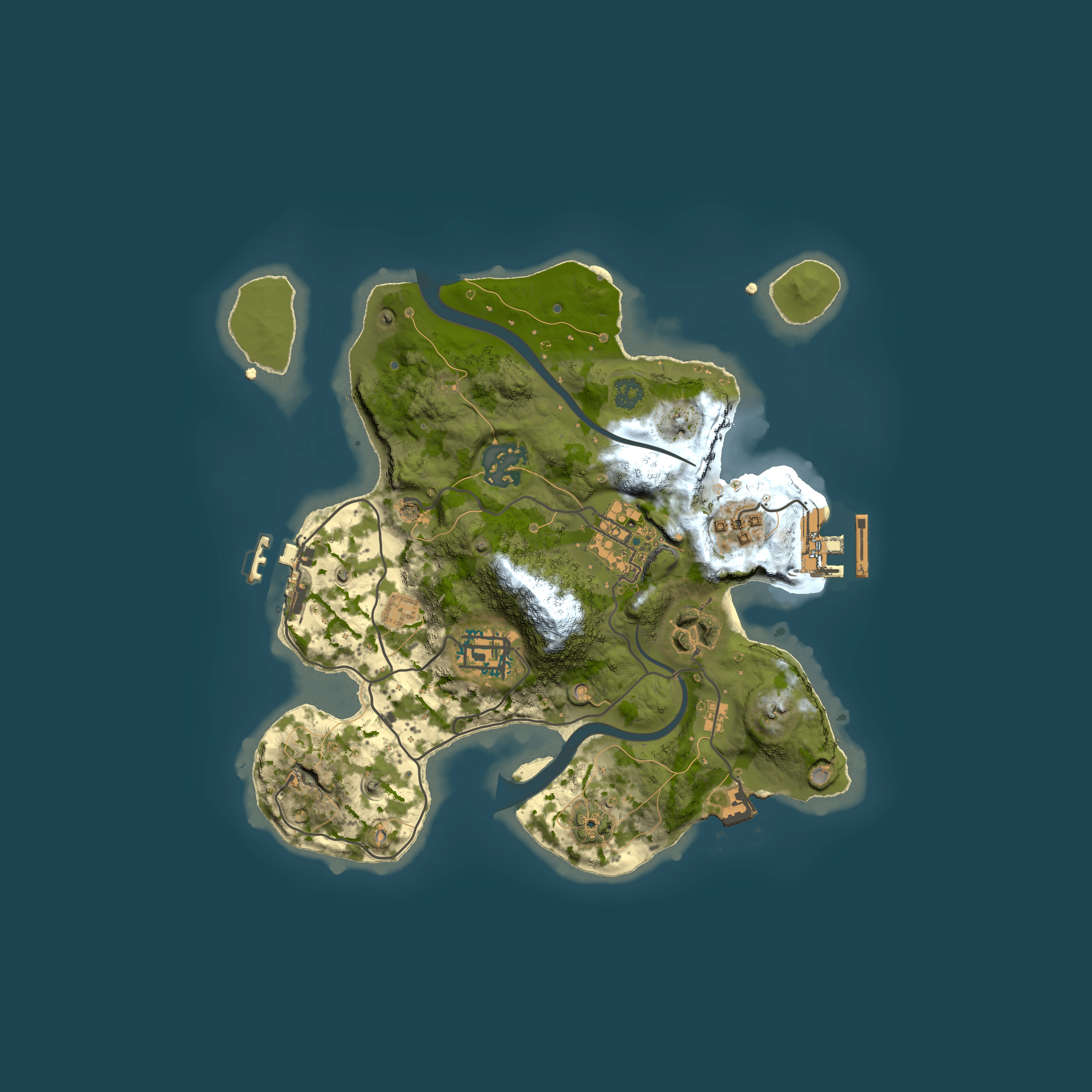 Full top-down render of Rust map seed 309578330, 2500x2500m