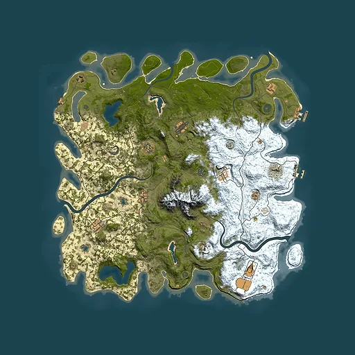 Rust map seed 1883616823, 5000x5000m top-down preview
