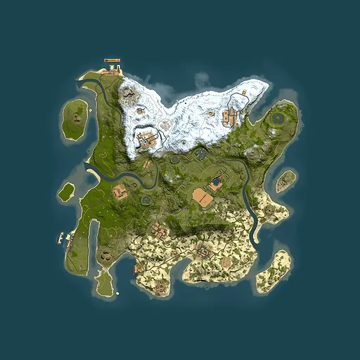 Rust map seed 370301119, 3500x3500m top-down preview