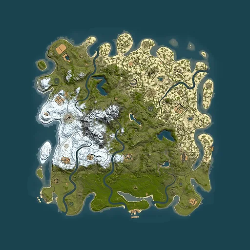 Rust map seed 88416172, 5000x5000m top-down preview