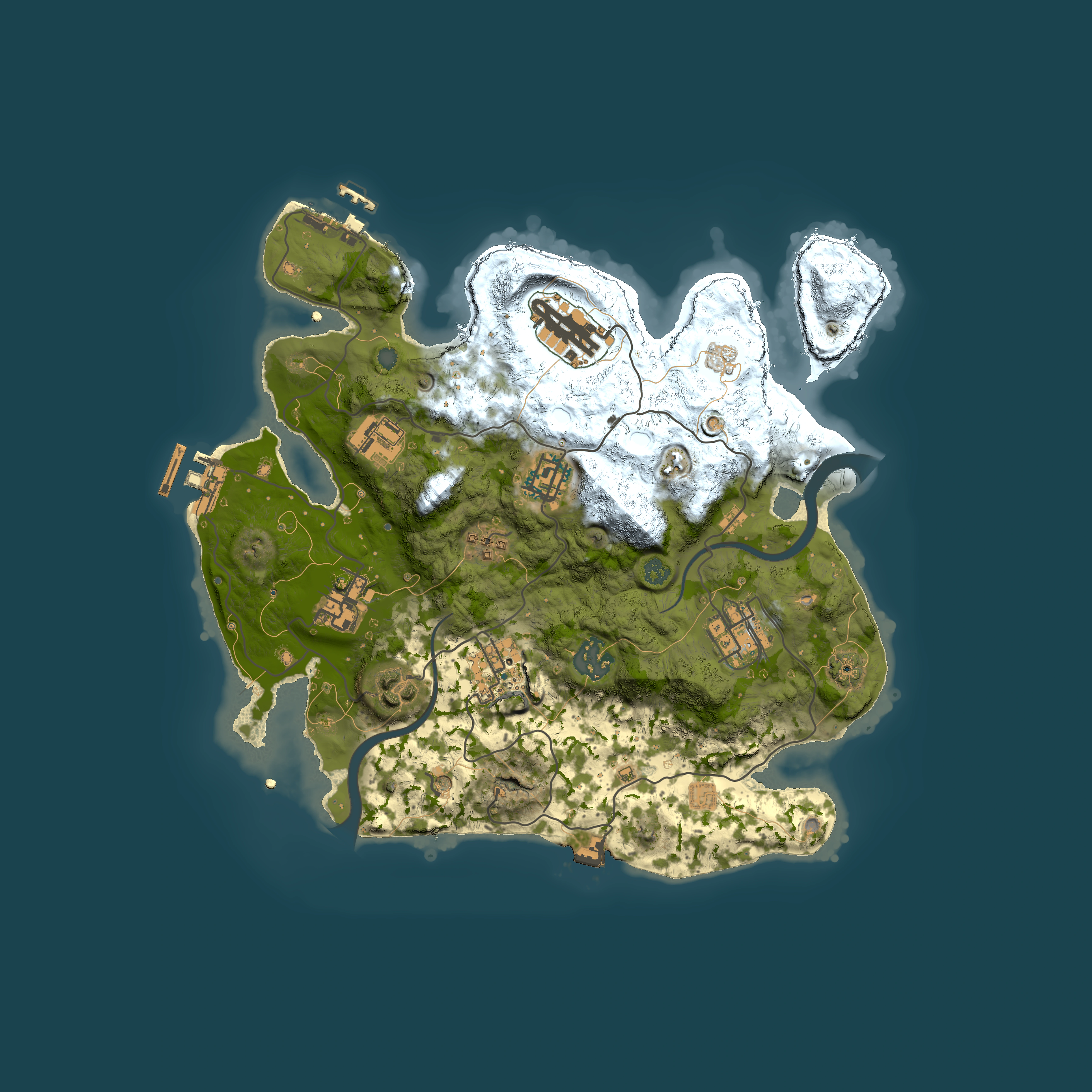 Full top-down render of Rust map seed 1589146358, 3000x3000m