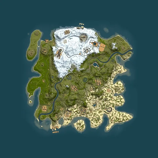 Rust map seed 1357451642, 4000x4000m top-down preview