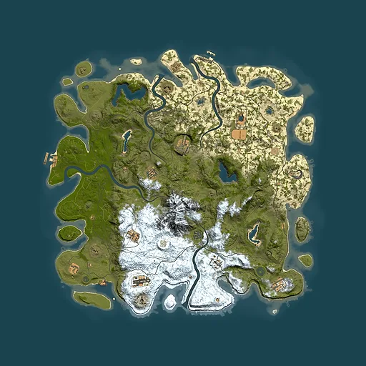 Rust map seed 1051358860, 5000x5000m top-down preview