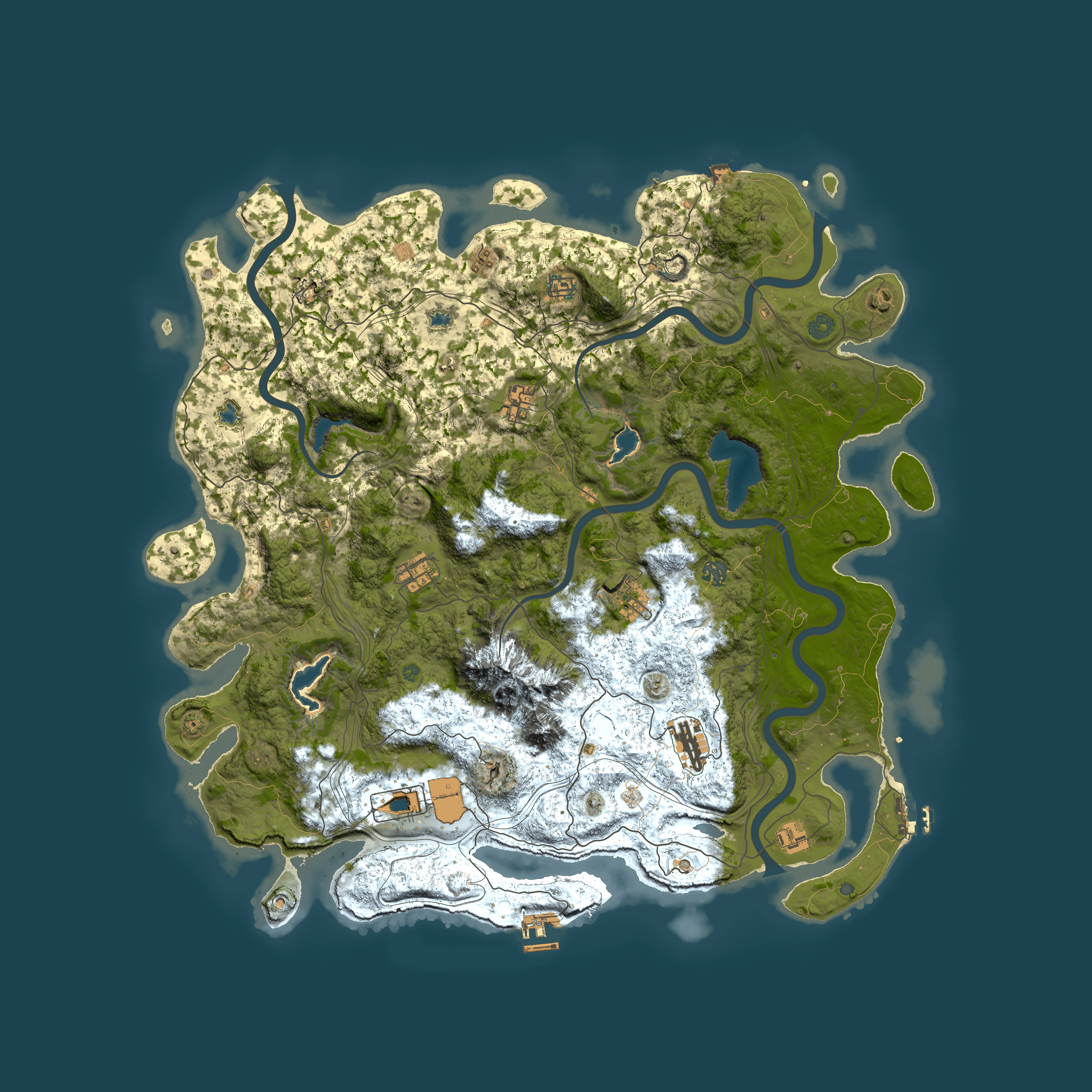 Full top-down render of Rust map seed 1627120219, 5000x5000m