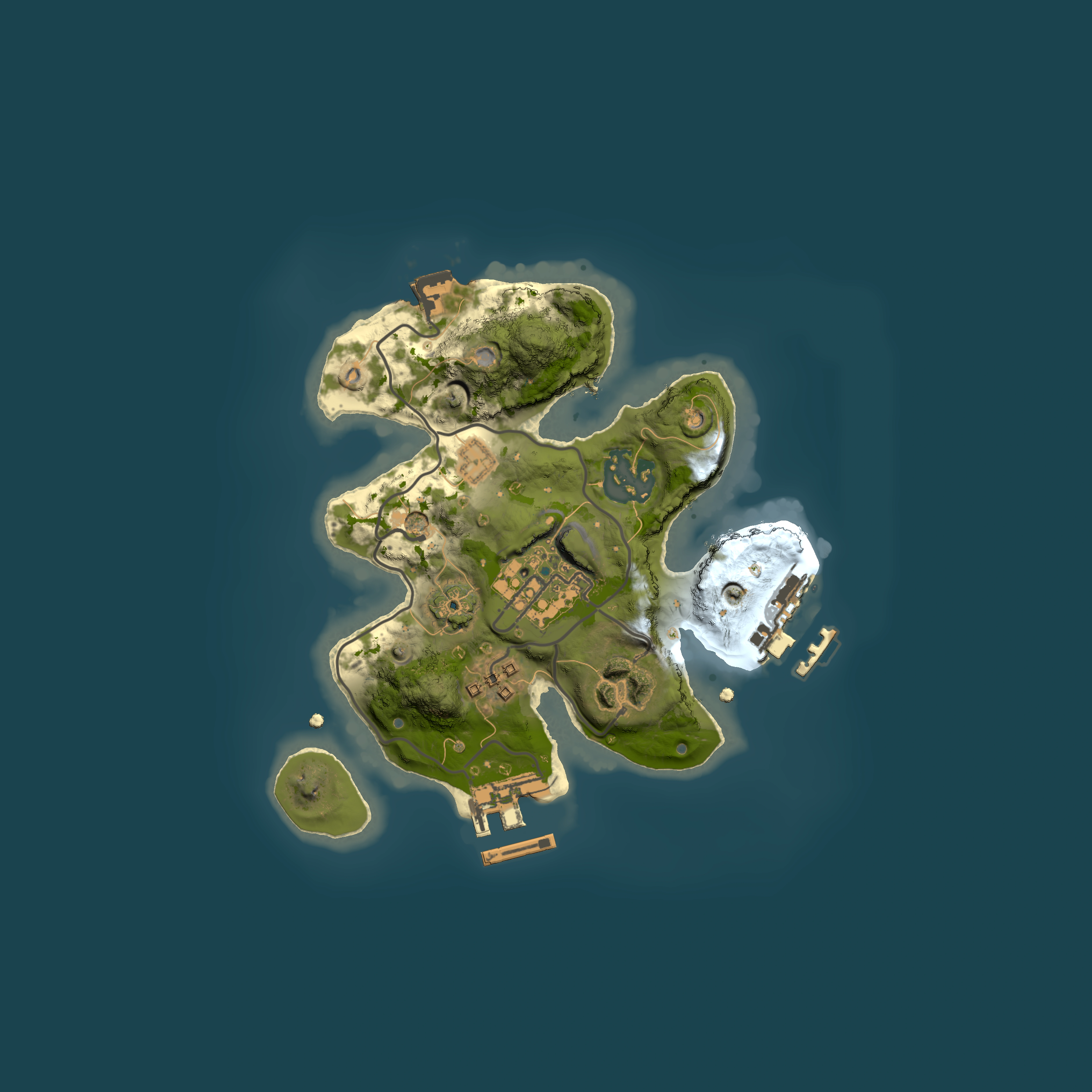 Full top-down render of Rust map seed 1223557556, 2000x2000m
