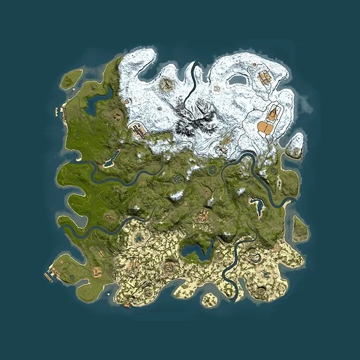 Rust map seed 1299245581, 5000x5000m top-down preview