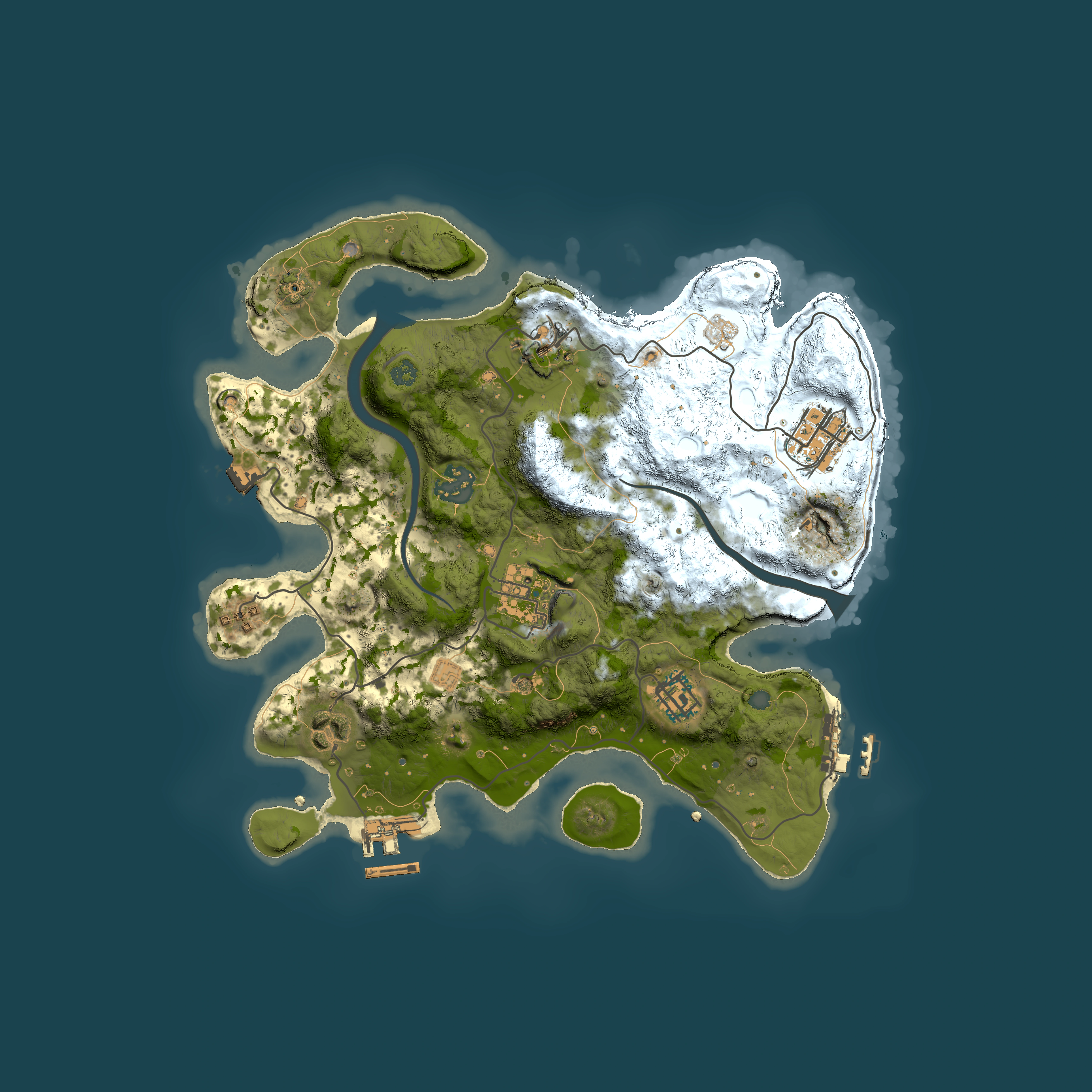Full top-down render of Rust map seed 668753794, 3000x3000m