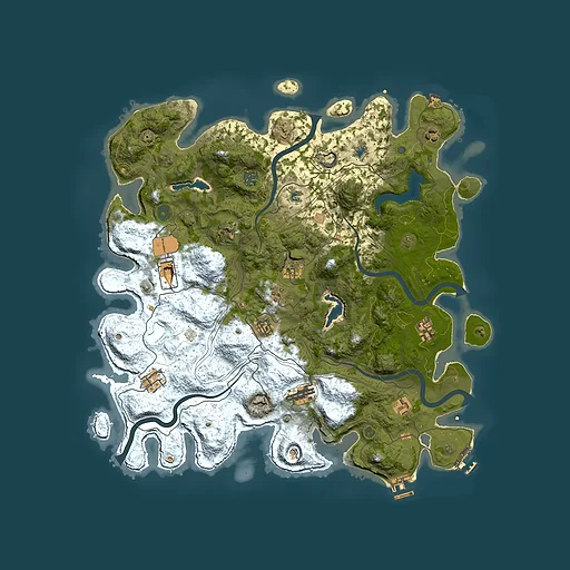 Rust map seed 2007688364, 4500x4500m top-down preview