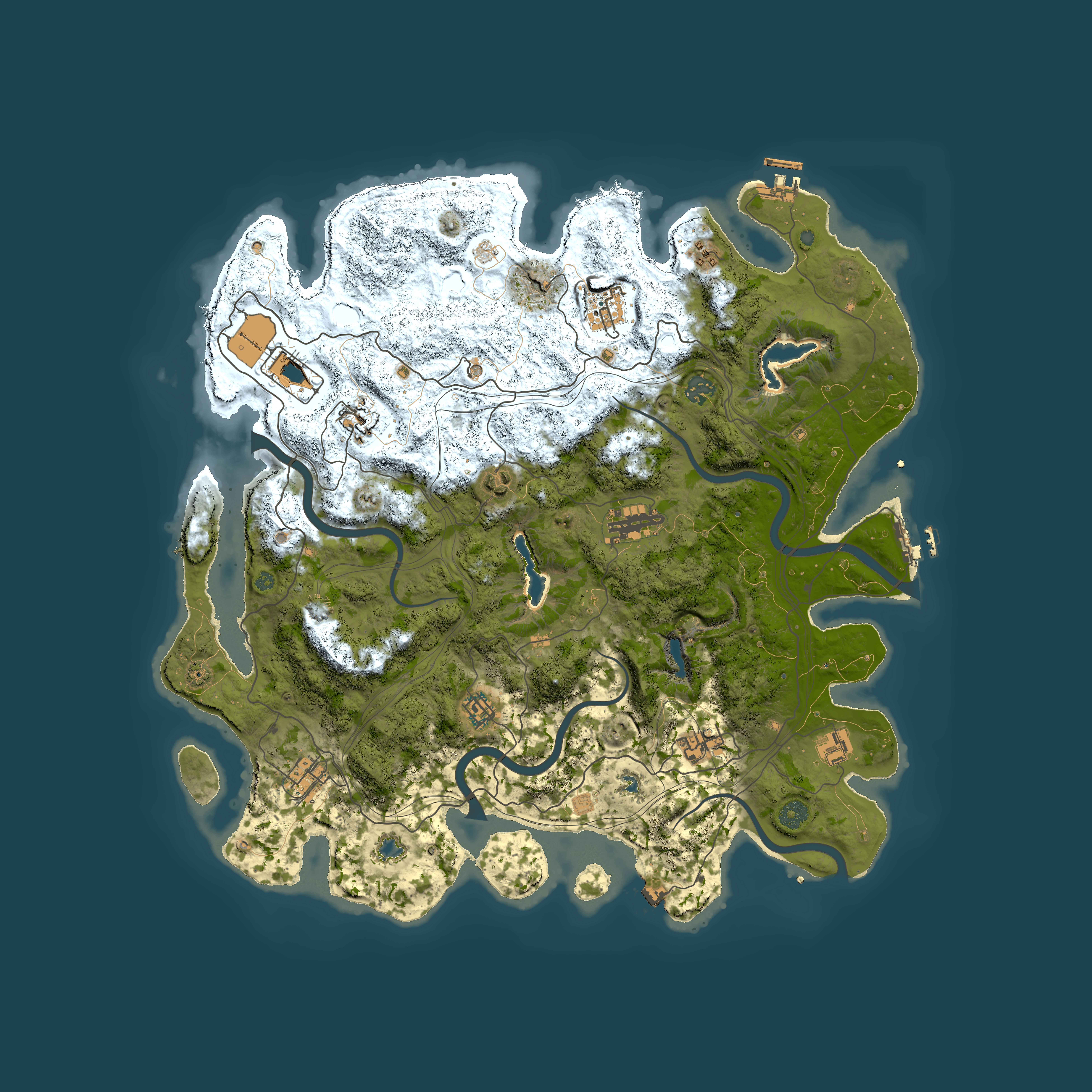 Full top-down render of Rust map seed 1413634950, 4500x4500m